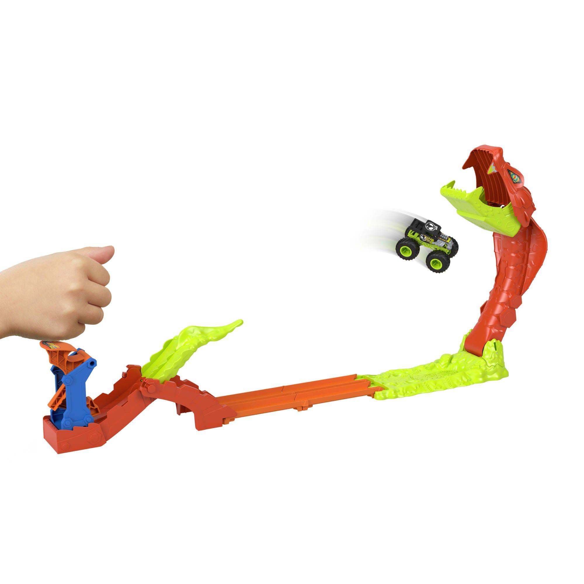 HOT WHEELS  PISTA DE JUGUETE PISTA MONSTER TRUCKS MORDIDA DE SERPIENTE-2