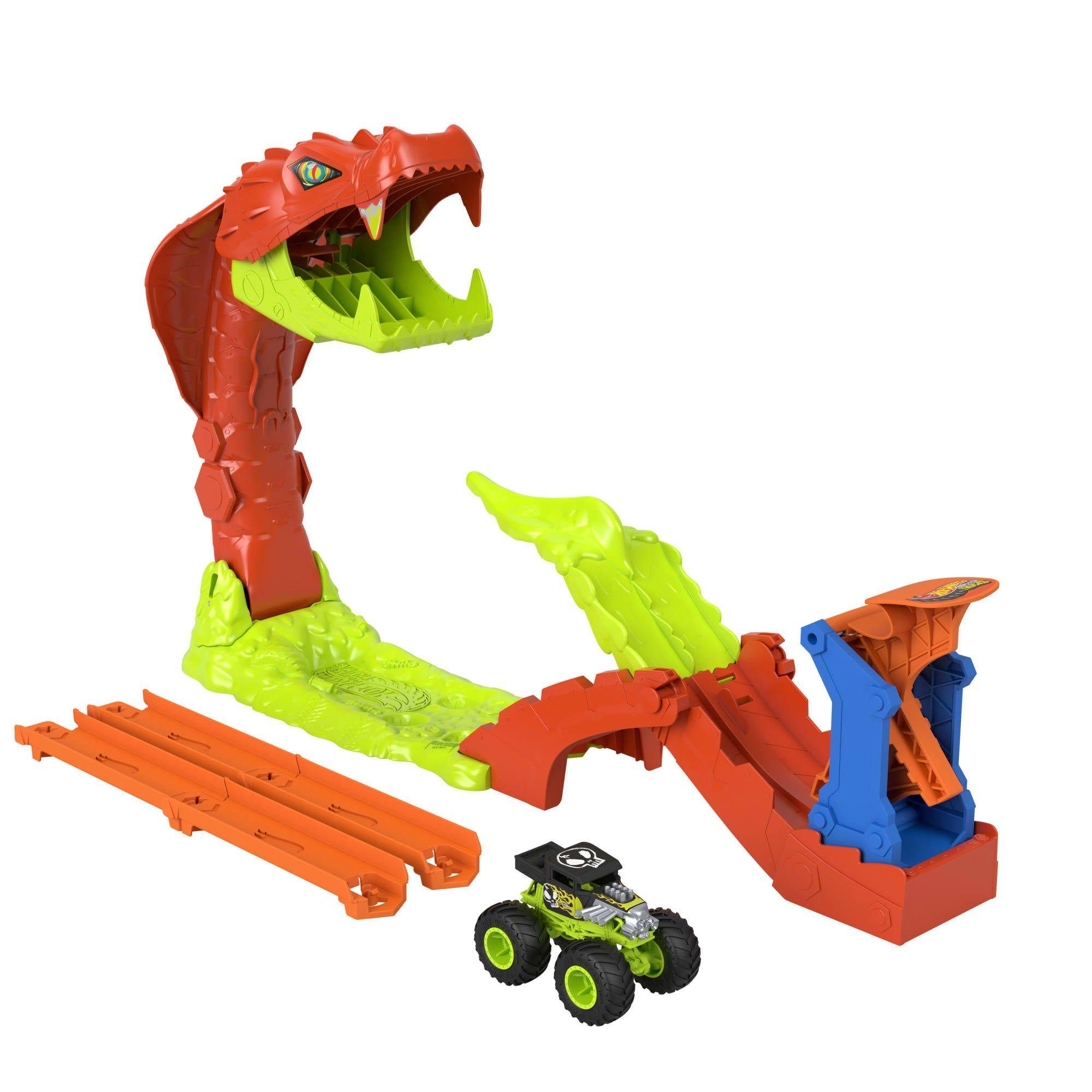 HOT WHEELS  PISTA DE JUGUETE PISTA MONSTER TRUCKS MORDIDA DE SERPIENTE-4