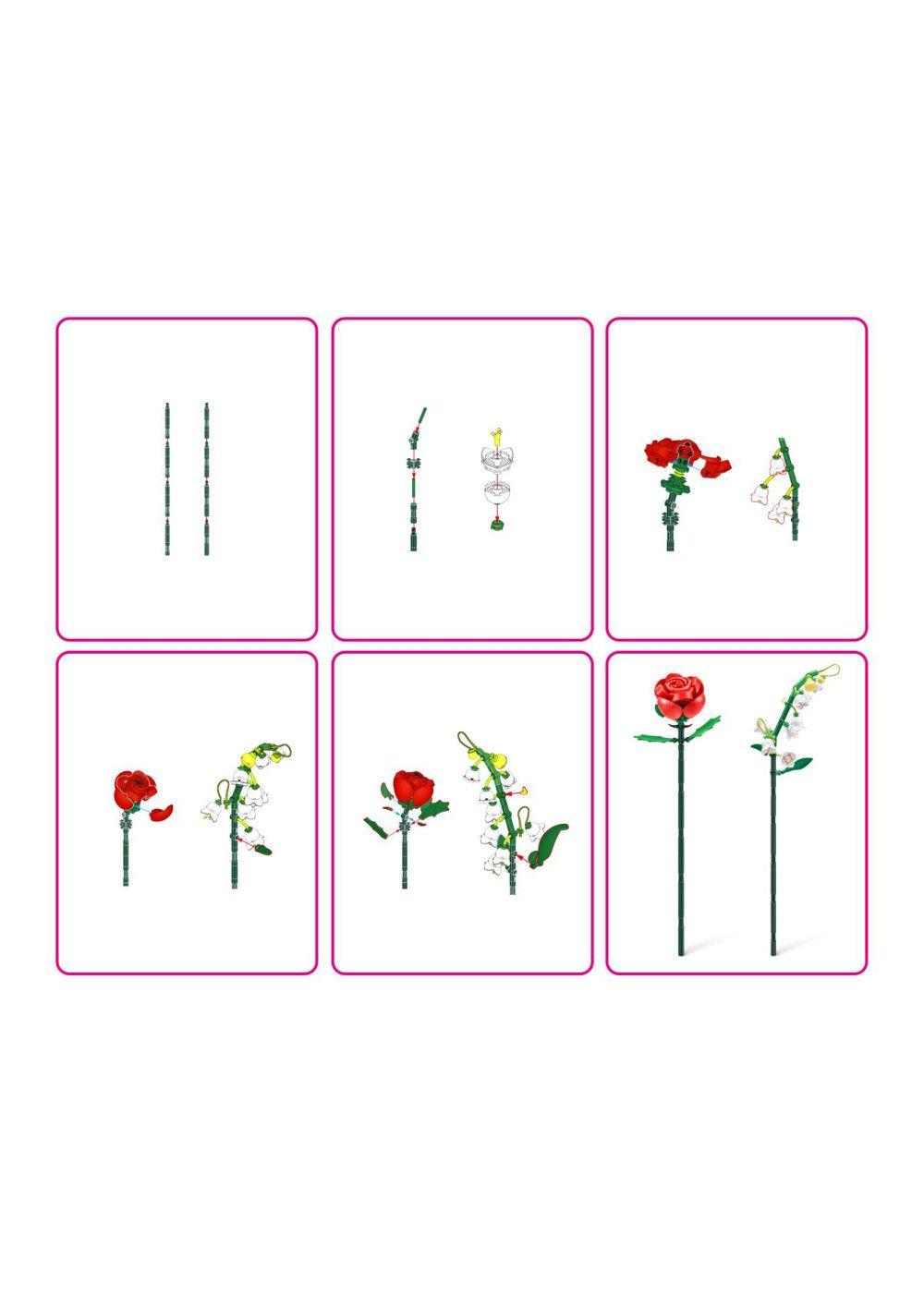 SET BLOQUES FLORES MAX- CON DIFERENTES MODELOS DE PIEZAS - LILY DEL VALLE Y ROSA-4