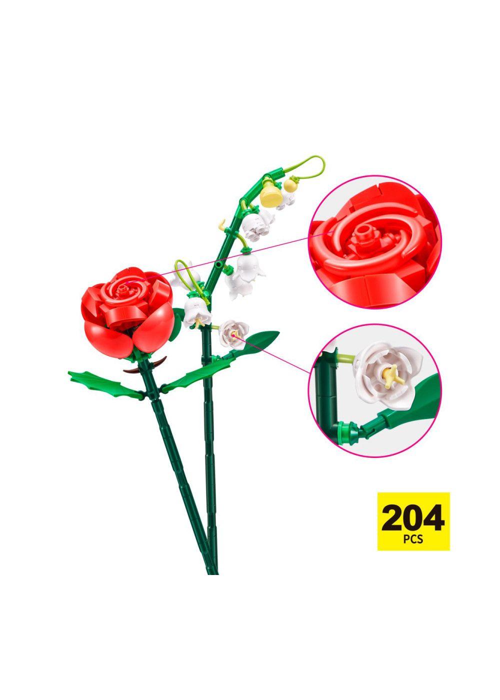 SET BLOQUES FLORES MAX- CON DIFERENTES MODELOS DE PIEZAS - LILY DEL VALLE Y ROSA-5