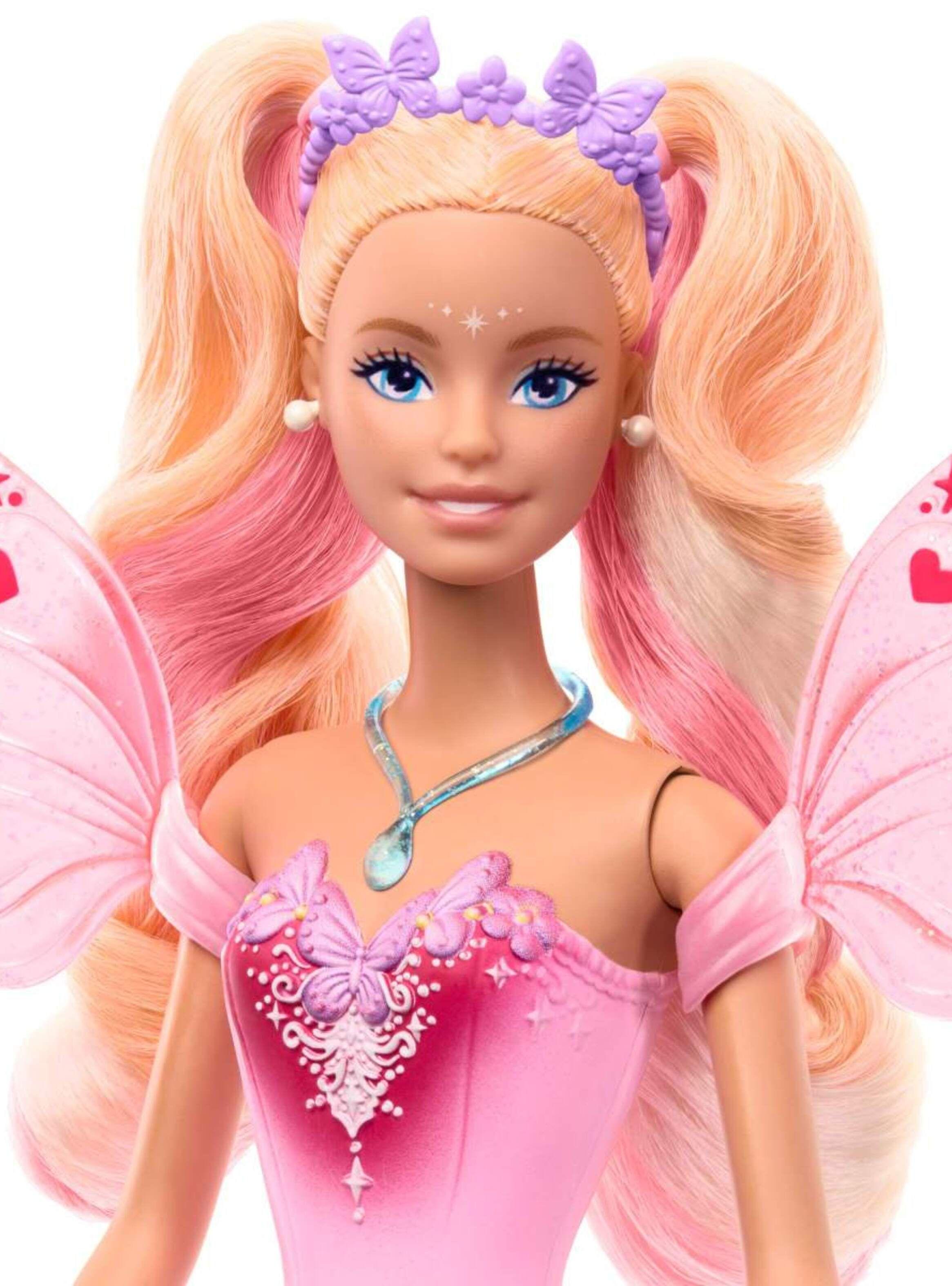 Muñeca Barbie hada colores mágicos transformación-3