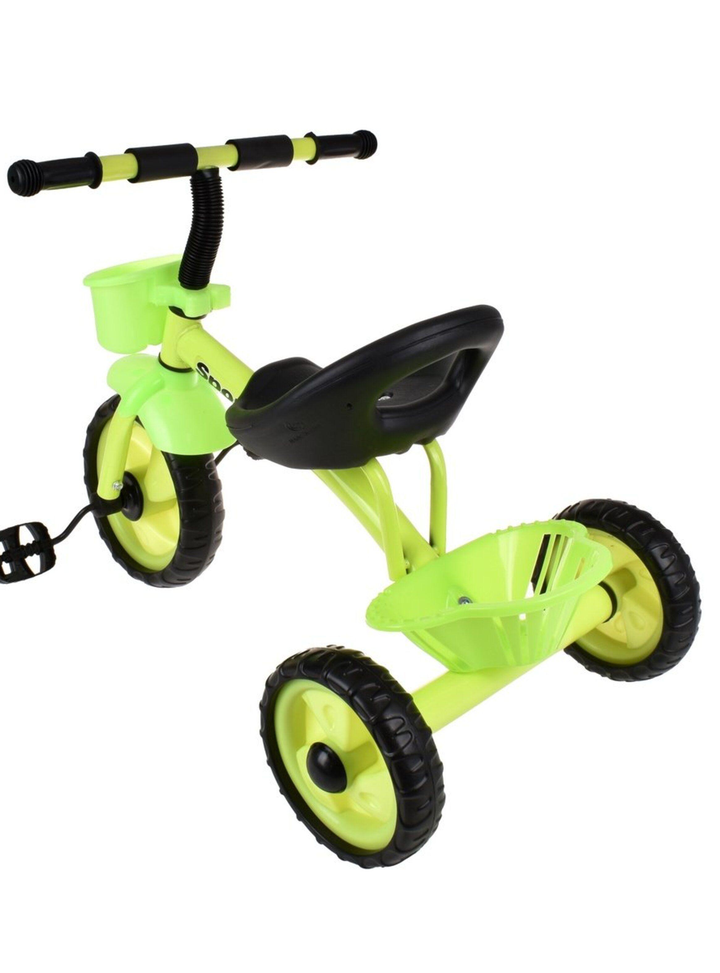 Triciclo Metálico Con Canasto Verde-2