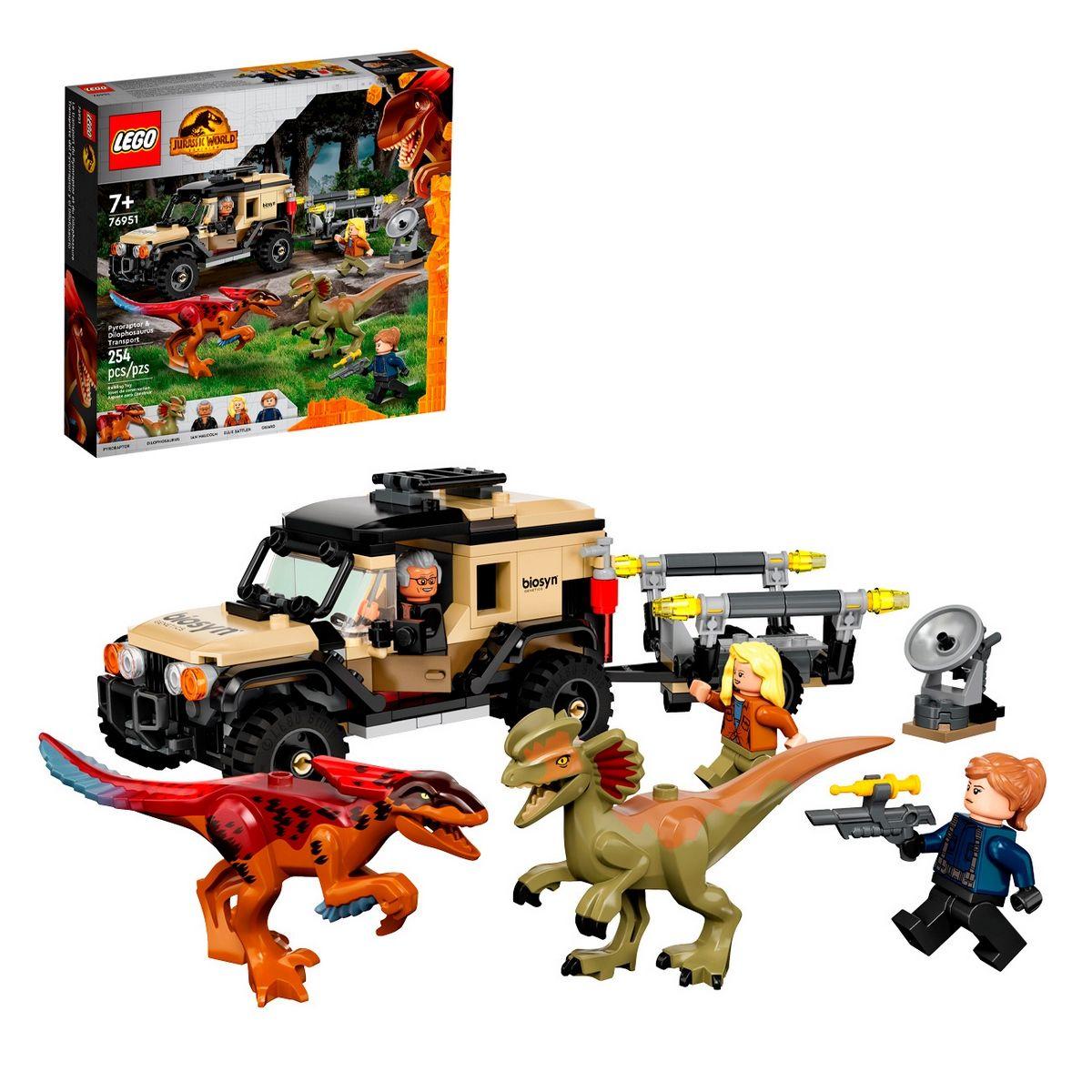 Transporte Pyrorraptor Y El Dilofosaurio Jurassic World Lego-0