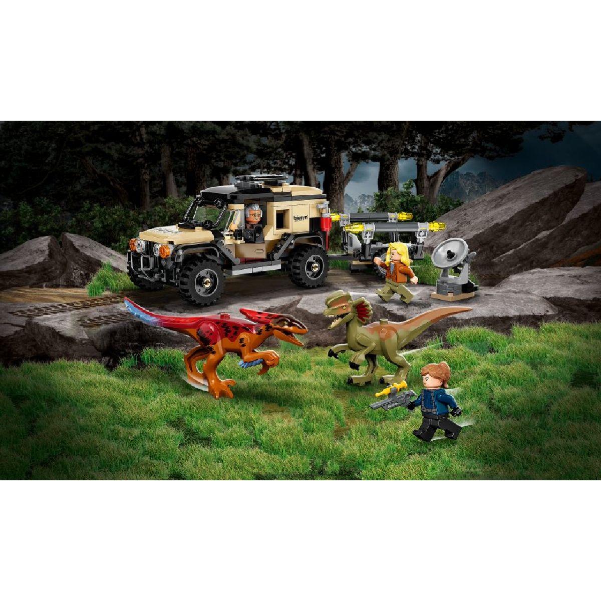 Transporte Pyrorraptor Y El Dilofosaurio Jurassic World Lego-4