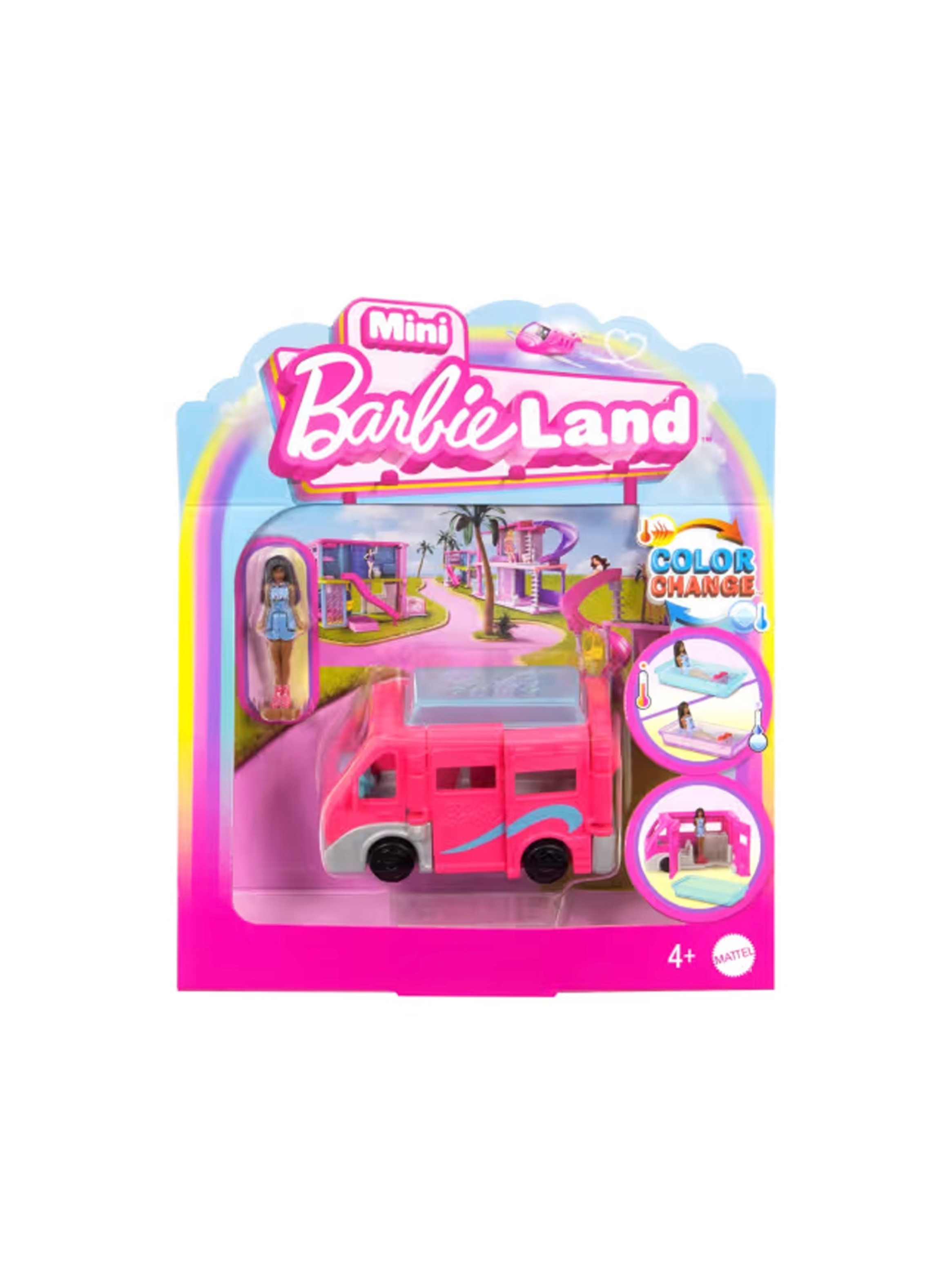 Muñeca Barbie mini vehículo furgoneta rosa sorpresa-2