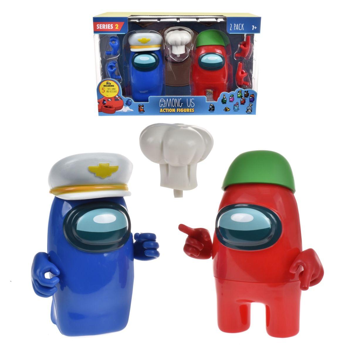 Pack 2 Figuras De 12 Cms Among Us - Azul Gorro Aviador-0