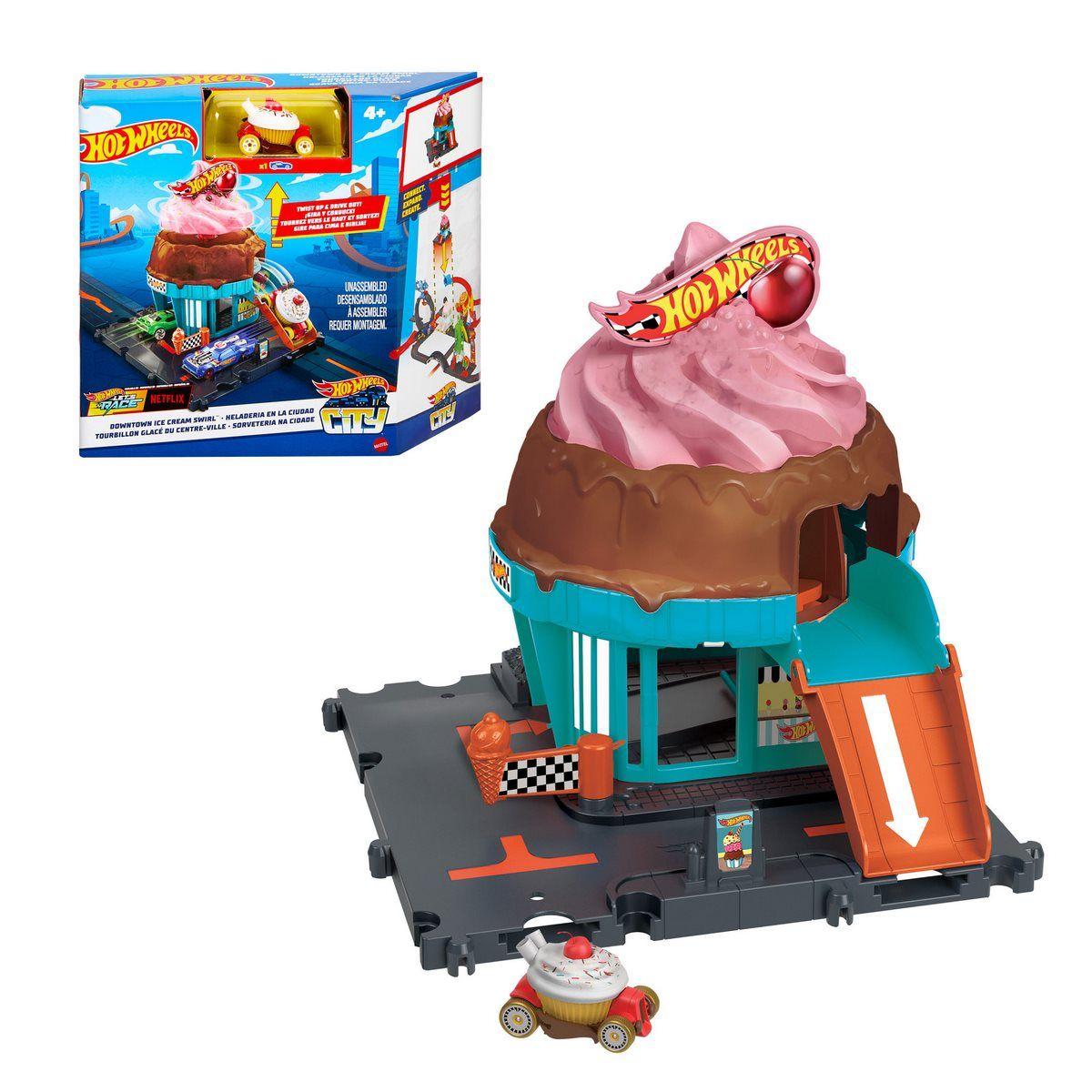 HOT WHEELS CITY PISTA DE JUGUETE HELADERÍA-0