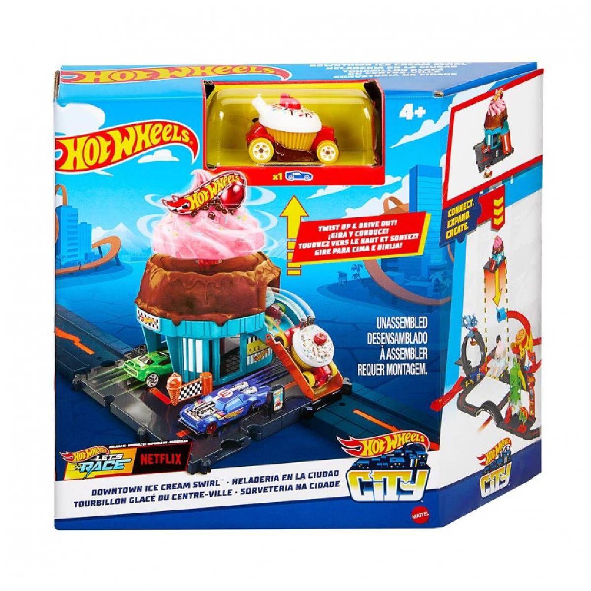 HOT WHEELS CITY PISTA DE JUGUETE HELADERÍA-4