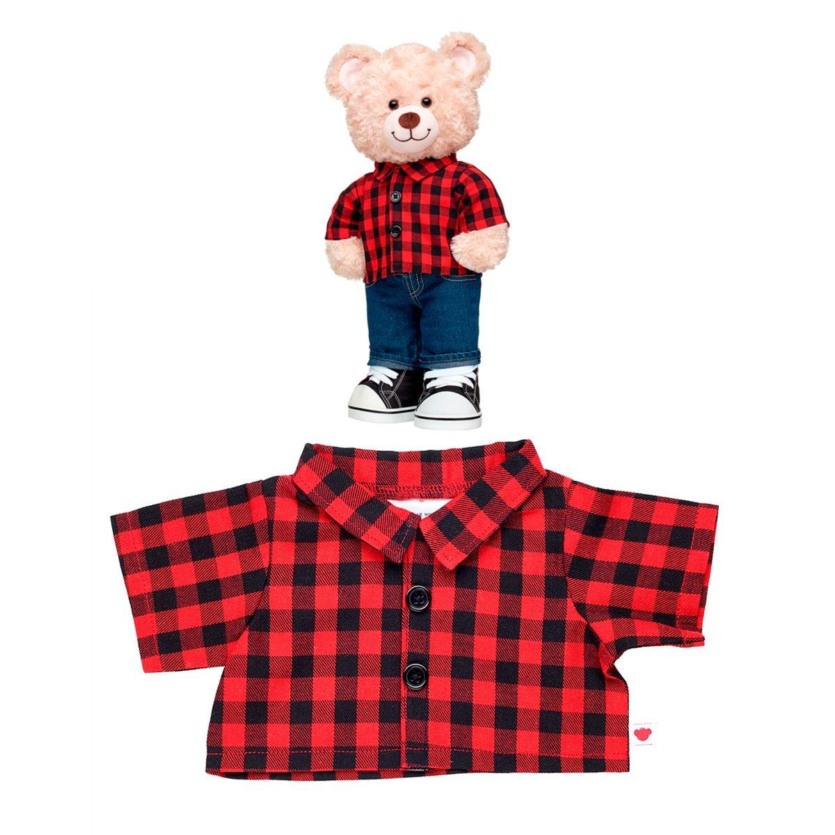 Camisa Cuadros Rojo/Negro Build-A-Bear-0