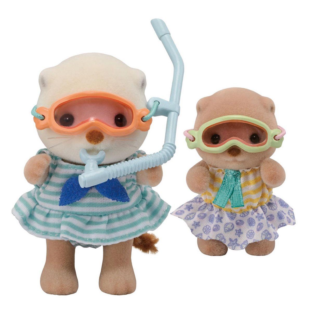SET HERMANAS NUTRIA MARINA SYLVANIAN FAMILIES-3