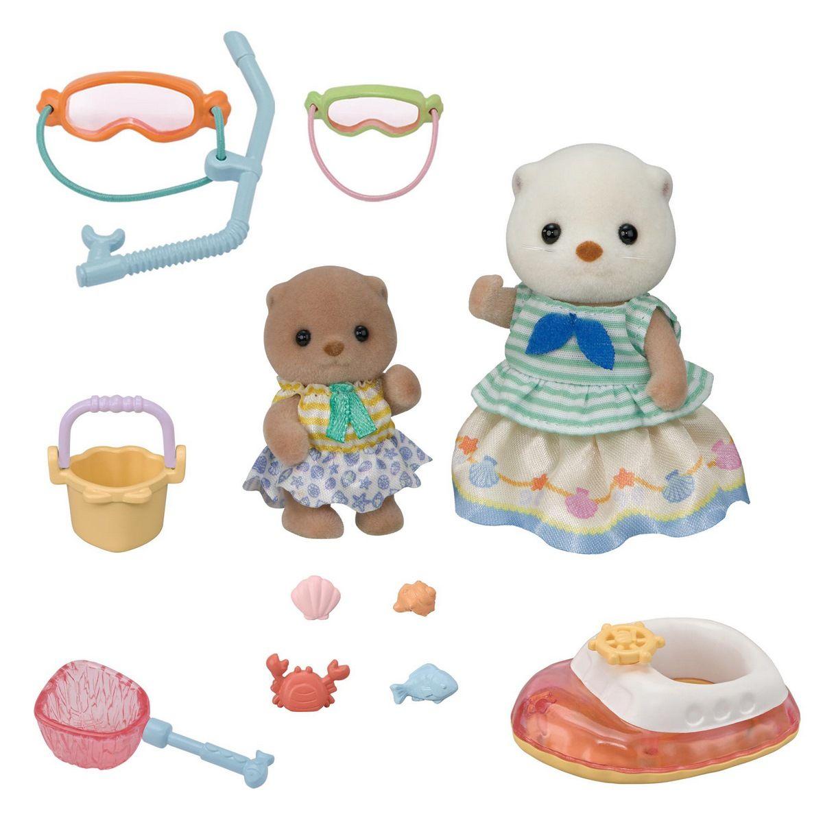 SET HERMANAS NUTRIA MARINA SYLVANIAN FAMILIES-4