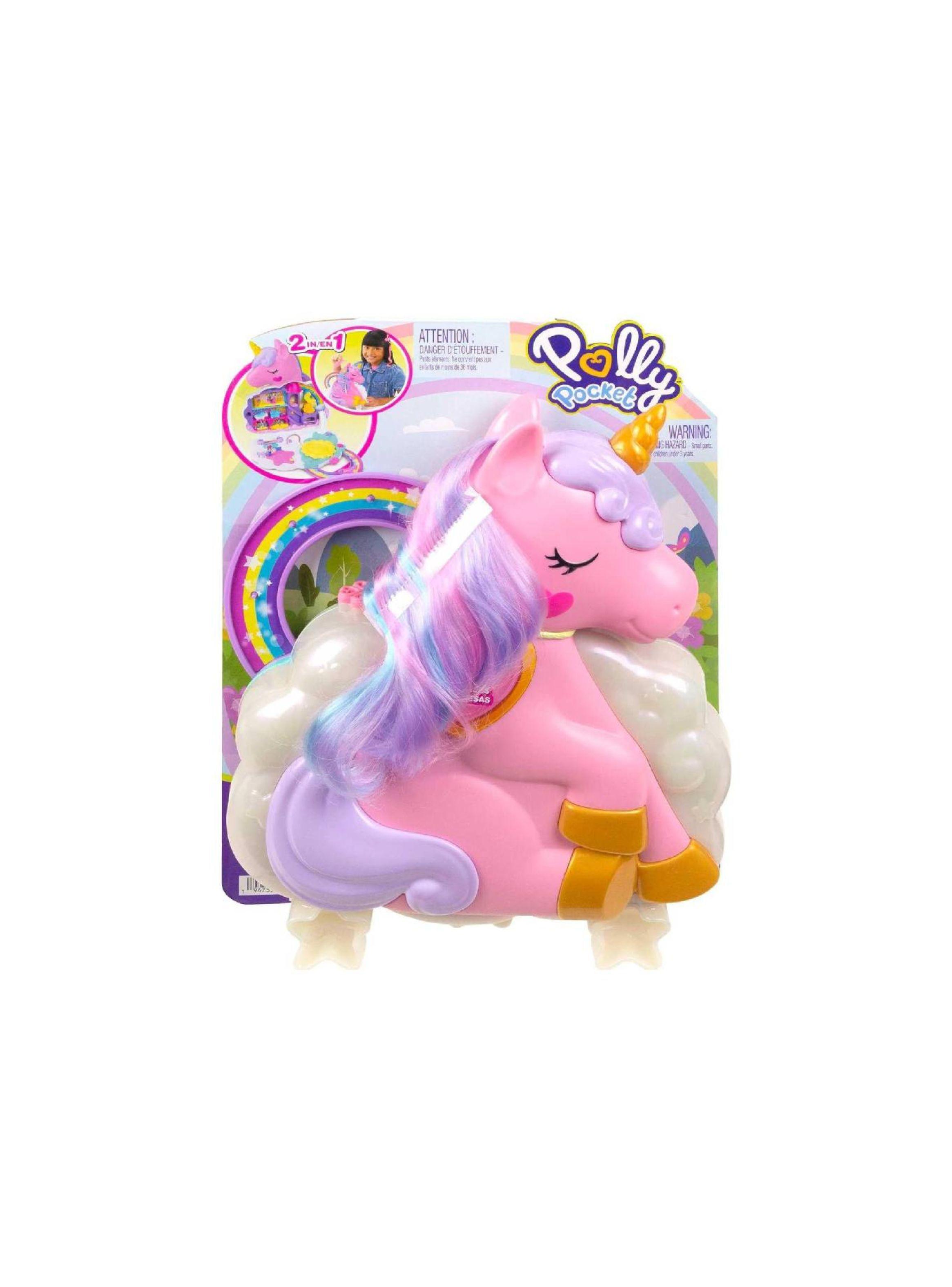 Polly Pocket Set De Juego Unicornio Con Salón Arcoíris-0