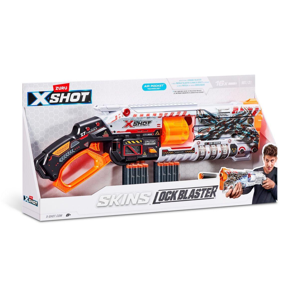 LANZA DARDOS MENACE SKINS LOCK GUN CON 16 DARDOS X-SHOT-2