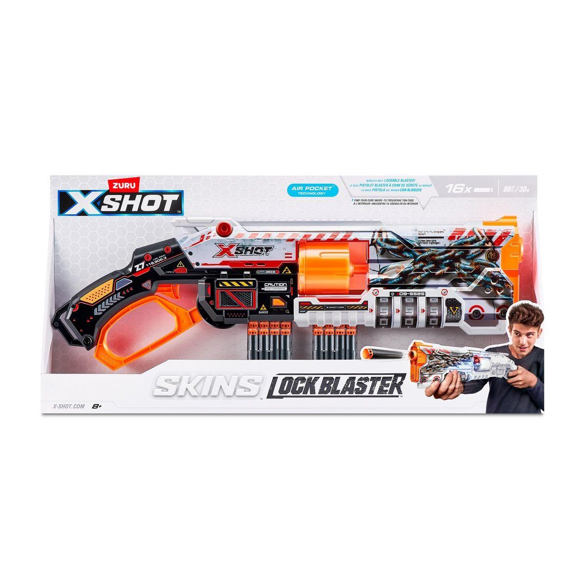 LANZA DARDOS MENACE SKINS LOCK GUN CON 16 DARDOS X-SHOT-3