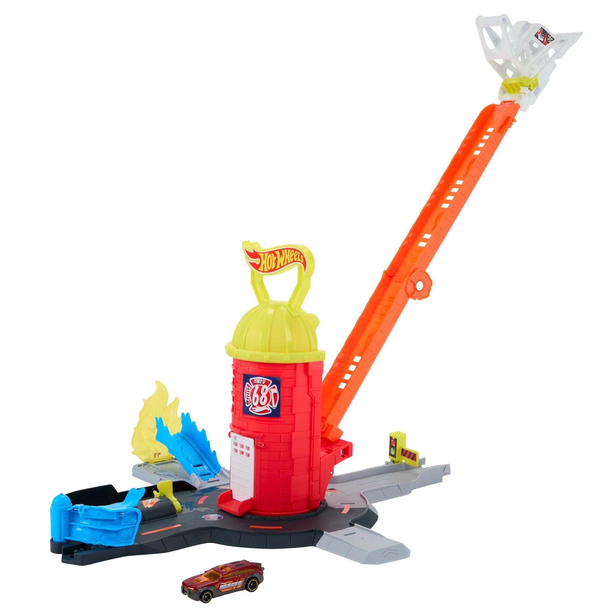 HOT WHEELS SUPER PISTA ESTACIÓN DE BOMBEROS-5