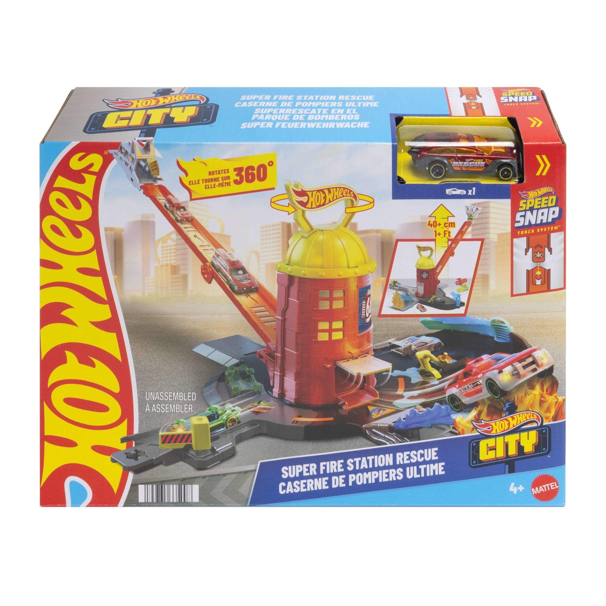 HOT WHEELS SUPER PISTA ESTACIÓN DE BOMBEROS-6