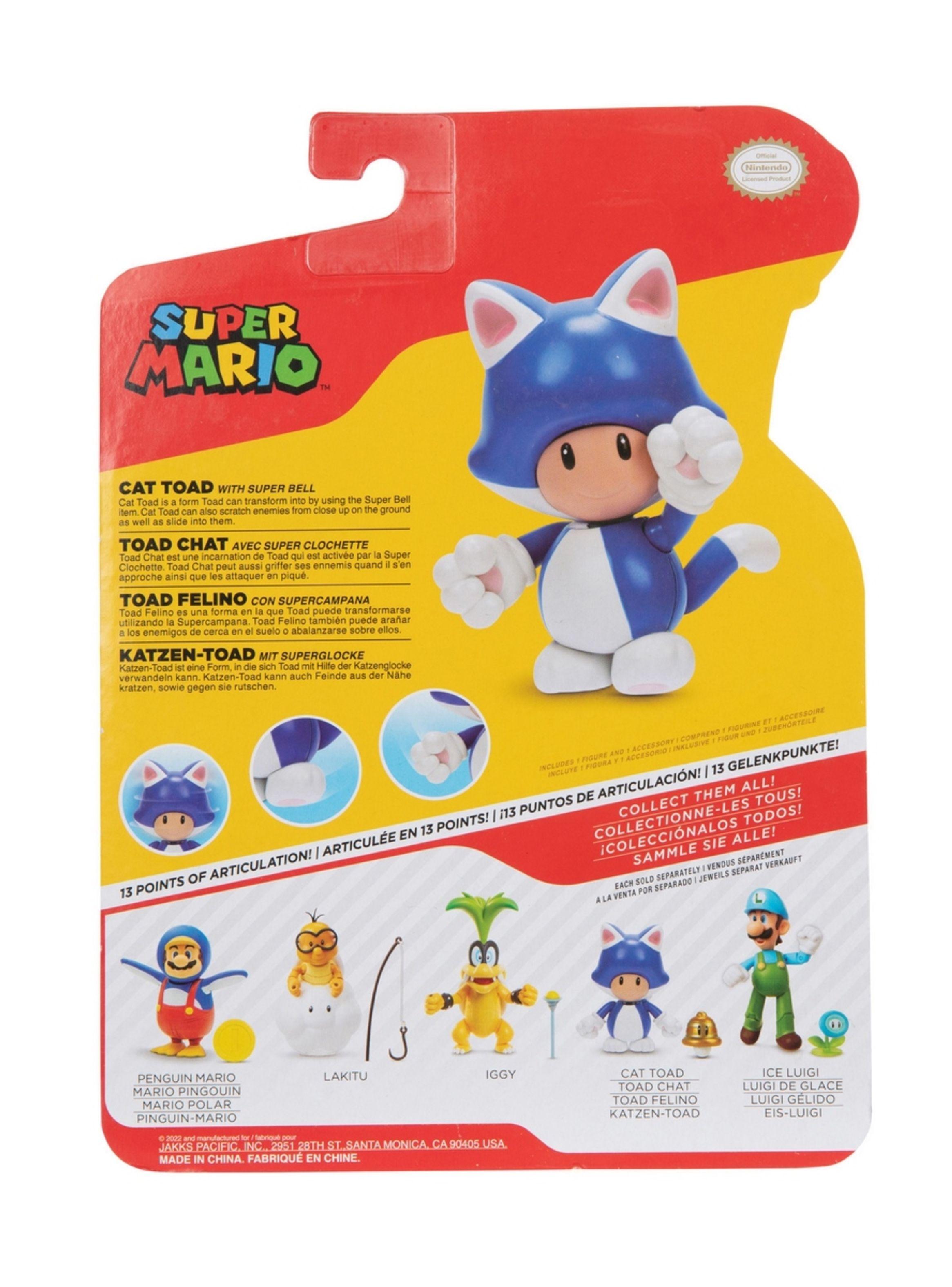 Figuras 10 cm super mario de nintendo - toad felino-3