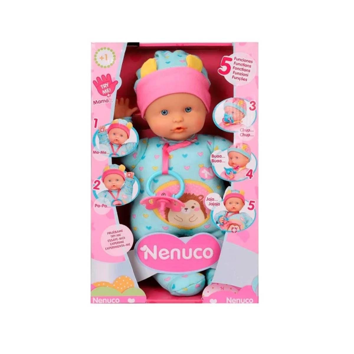 Muñeca Nenuco 5 Funciones De 30 Cm - Enterito Rosado-2