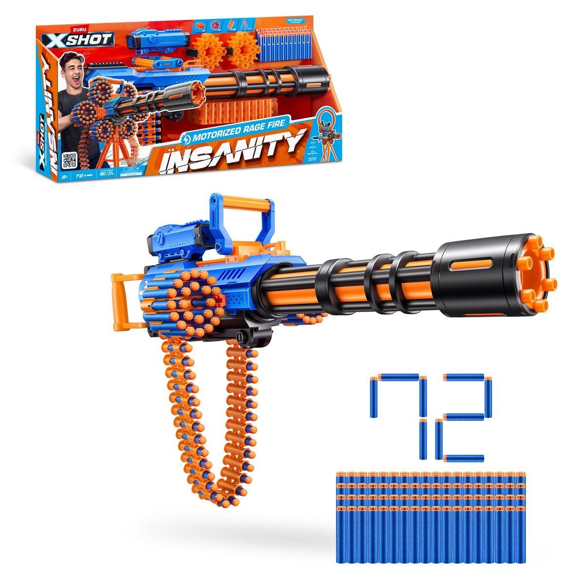 LANZA DARDOS INSANITY FURIA MOTORIZADA CON 72 DARDOS X-SHOT-0