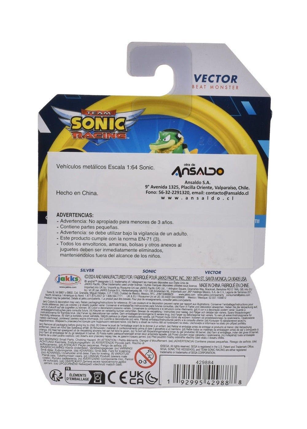 Vehículo metálico Sonic escala 1:64 Modern Vector-3
