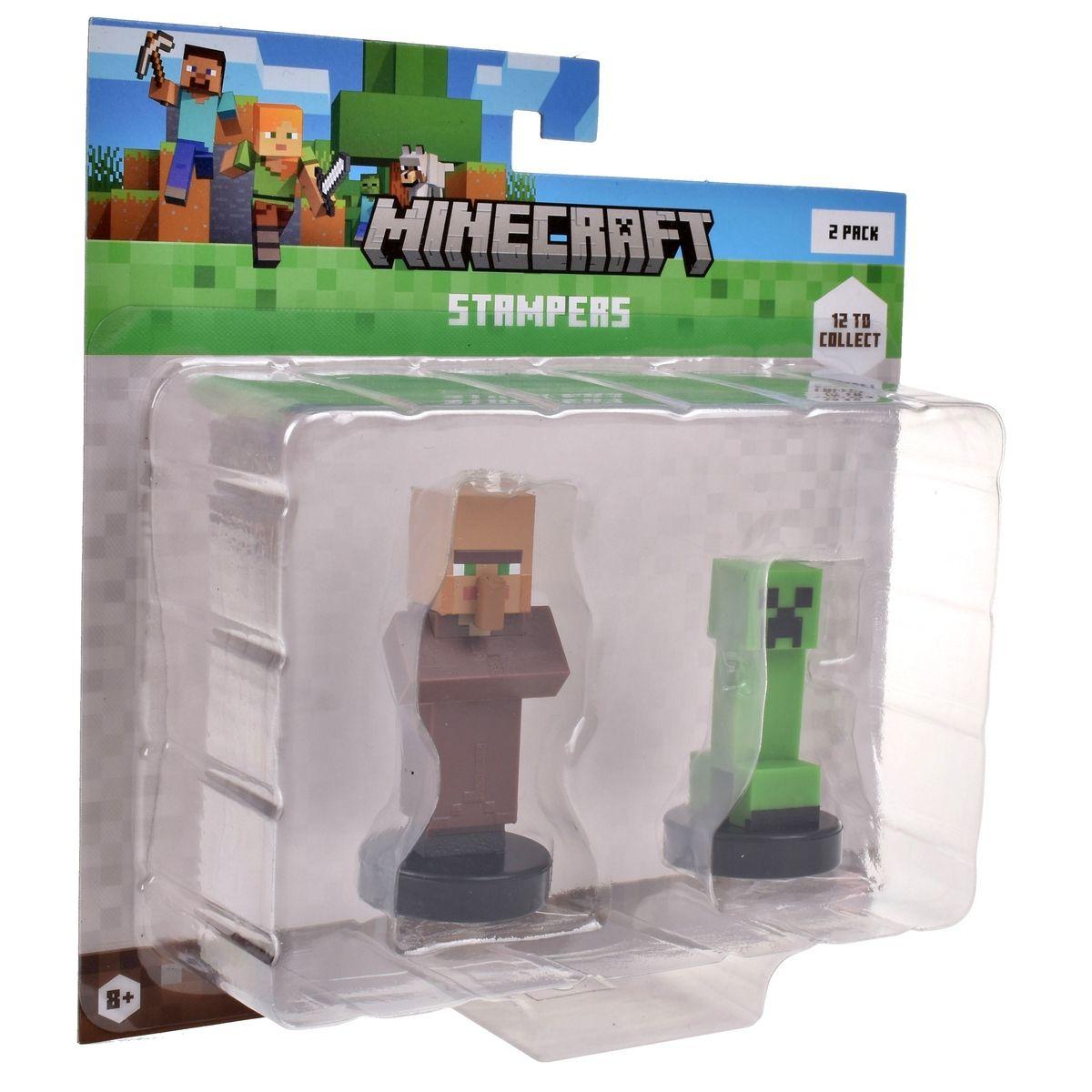 PACK DE 2 FIGURAS TIMBRE MINECRAFT - ALDEANO-1