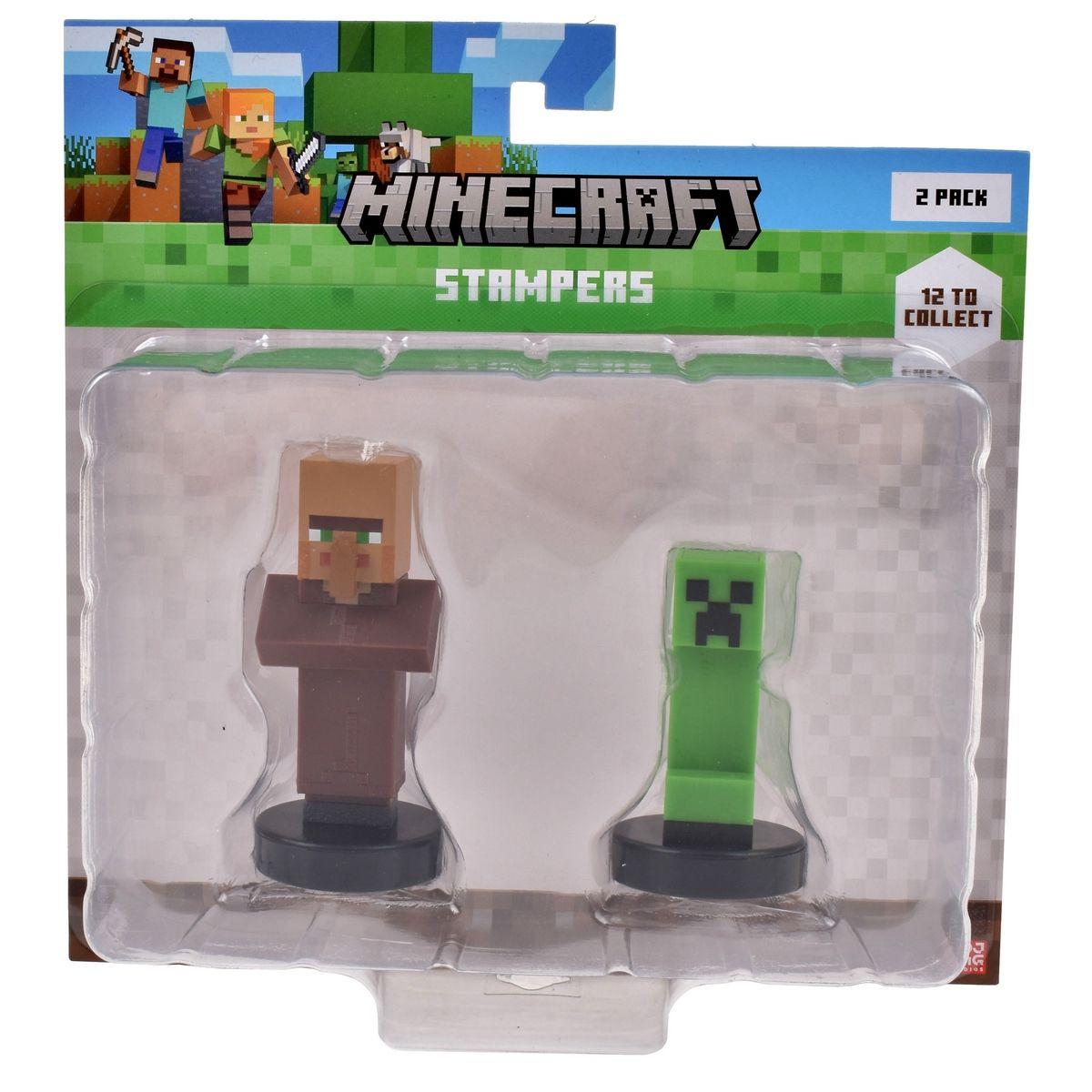 PACK DE 2 FIGURAS TIMBRE MINECRAFT - ALDEANO-2