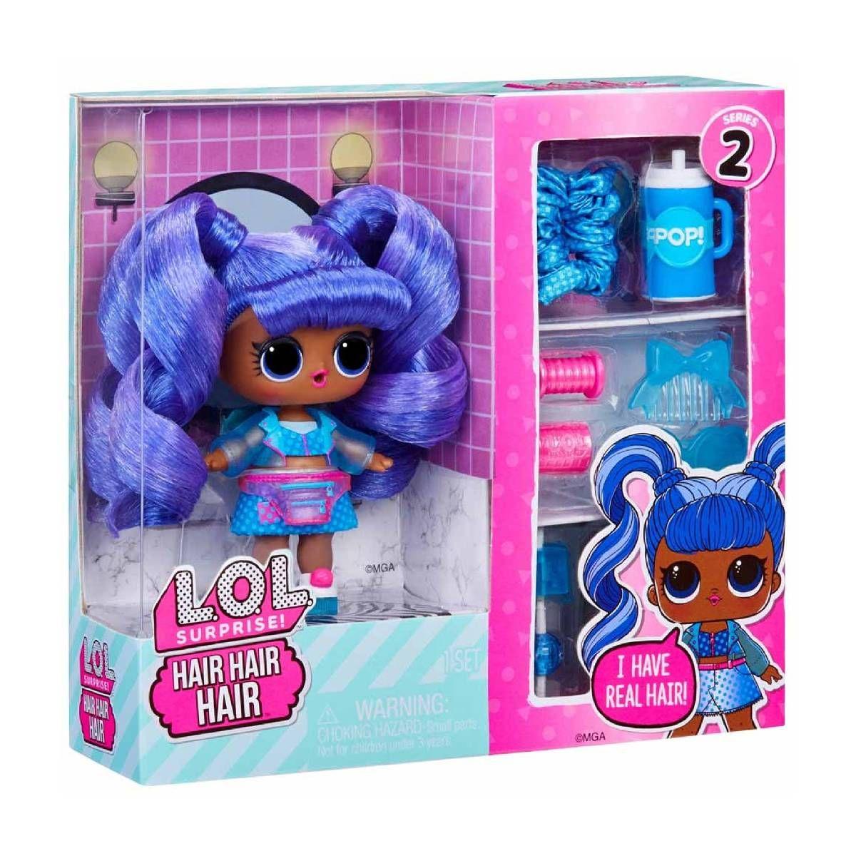 Muñeca Lol Hair Hair Hair 8 Cms Con Accesorios - Morado-2