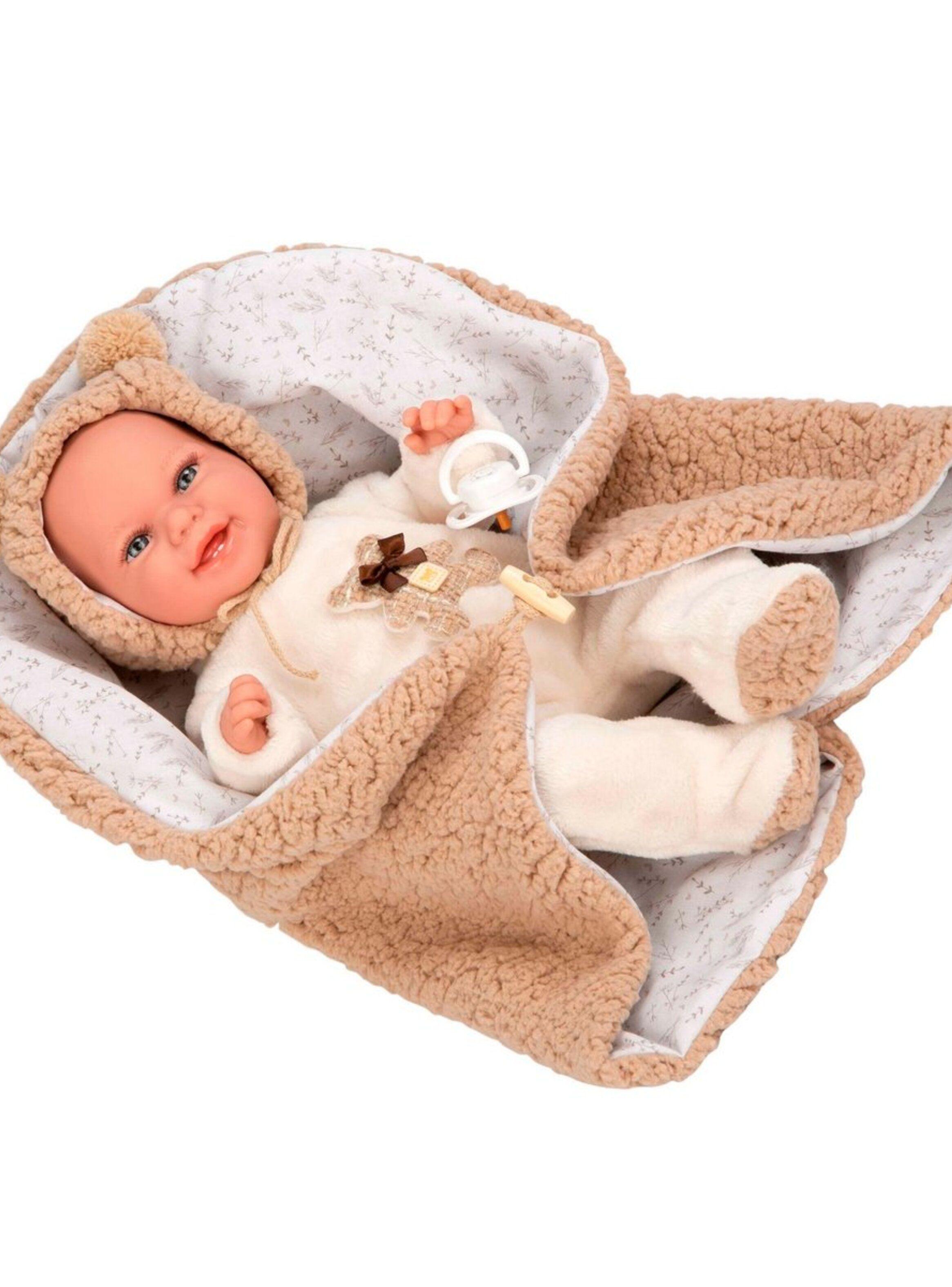 Muñeco De Peso Elegance Babyto Marrón Con Manta 35 Cm Arias-0