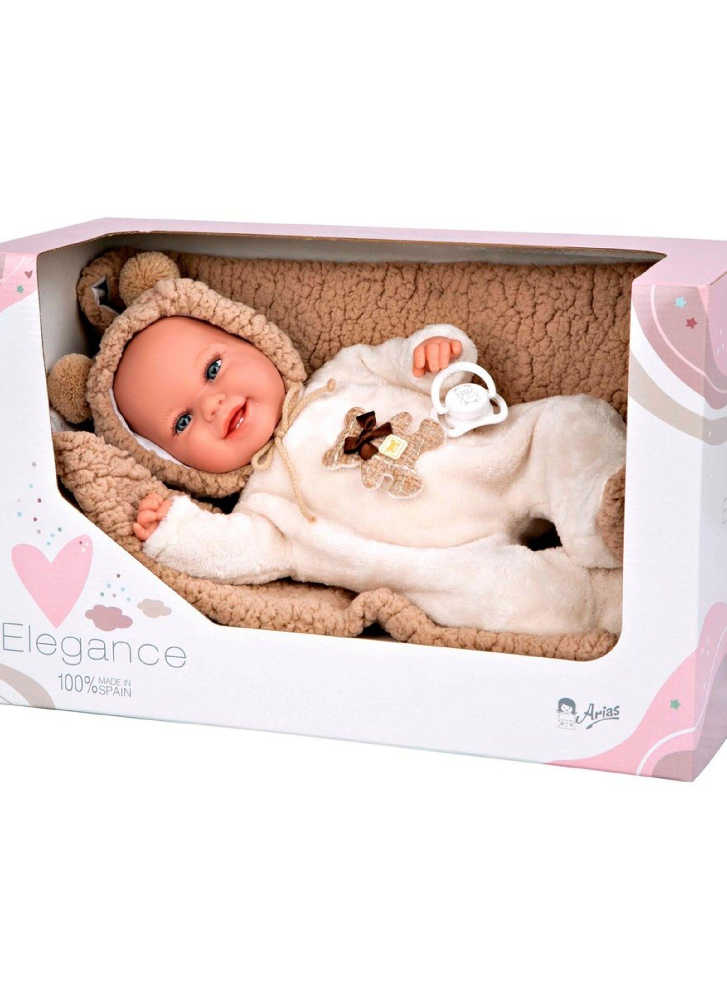 Muñeco De Peso Elegance Babyto Marrón Con Manta 35 Cm Arias-1