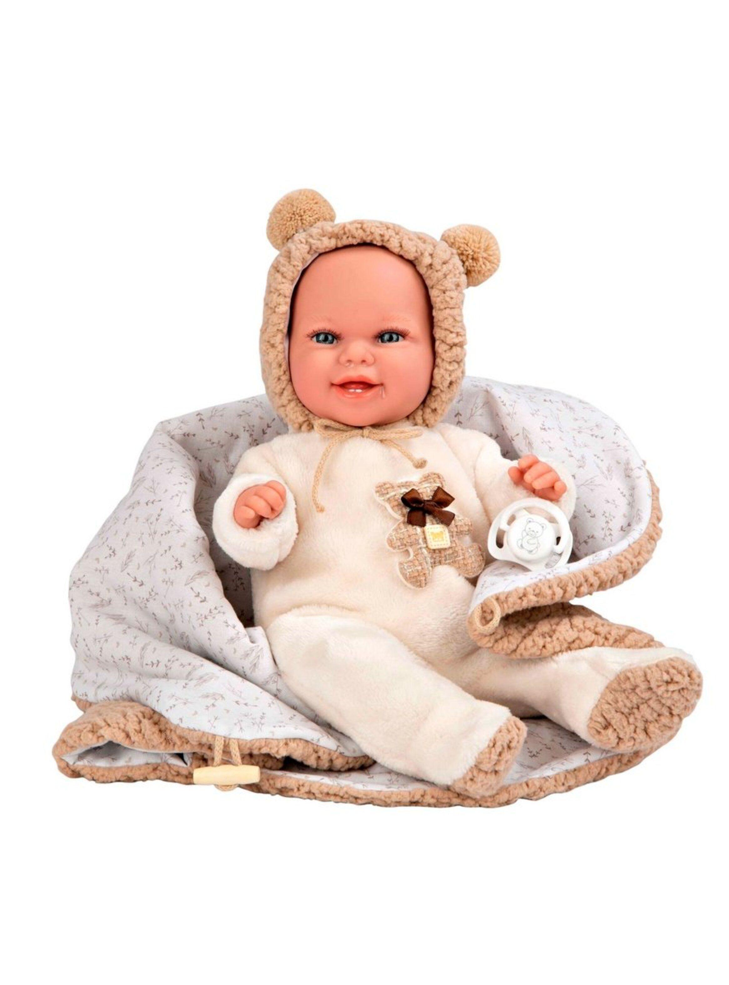 Muñeco De Peso Elegance Babyto Marrón Con Manta 35 Cm Arias-3