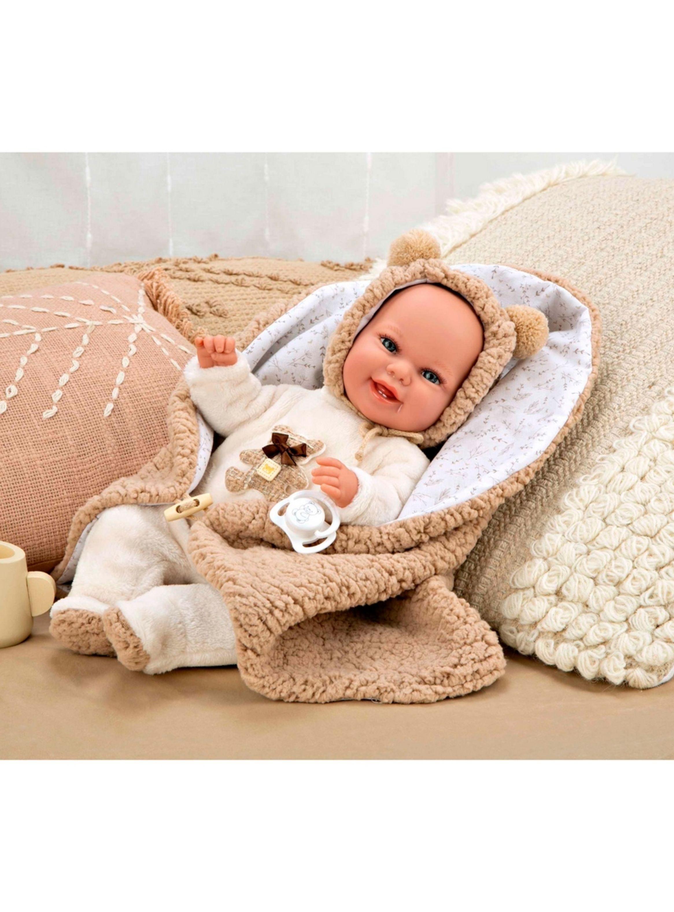 Muñeco De Peso Elegance Babyto Marrón Con Manta 35 Cm Arias-4