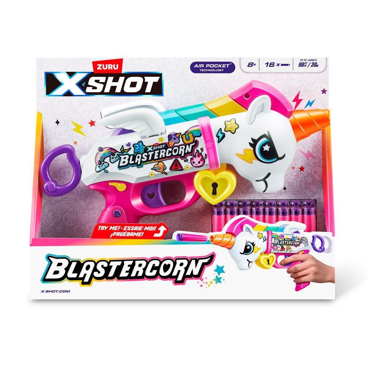 Lanzador de dardos X SHOT unicornio 16 dardos incluidos-2