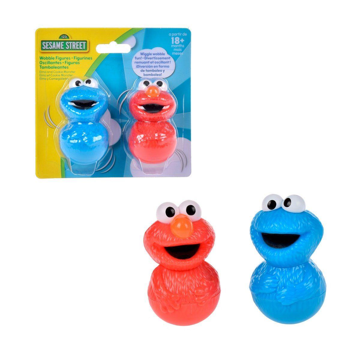 PACK 2 FIGURAS 8 CM PLAZA SÉSAMO: ELMO Y COMEGALLETAS-0