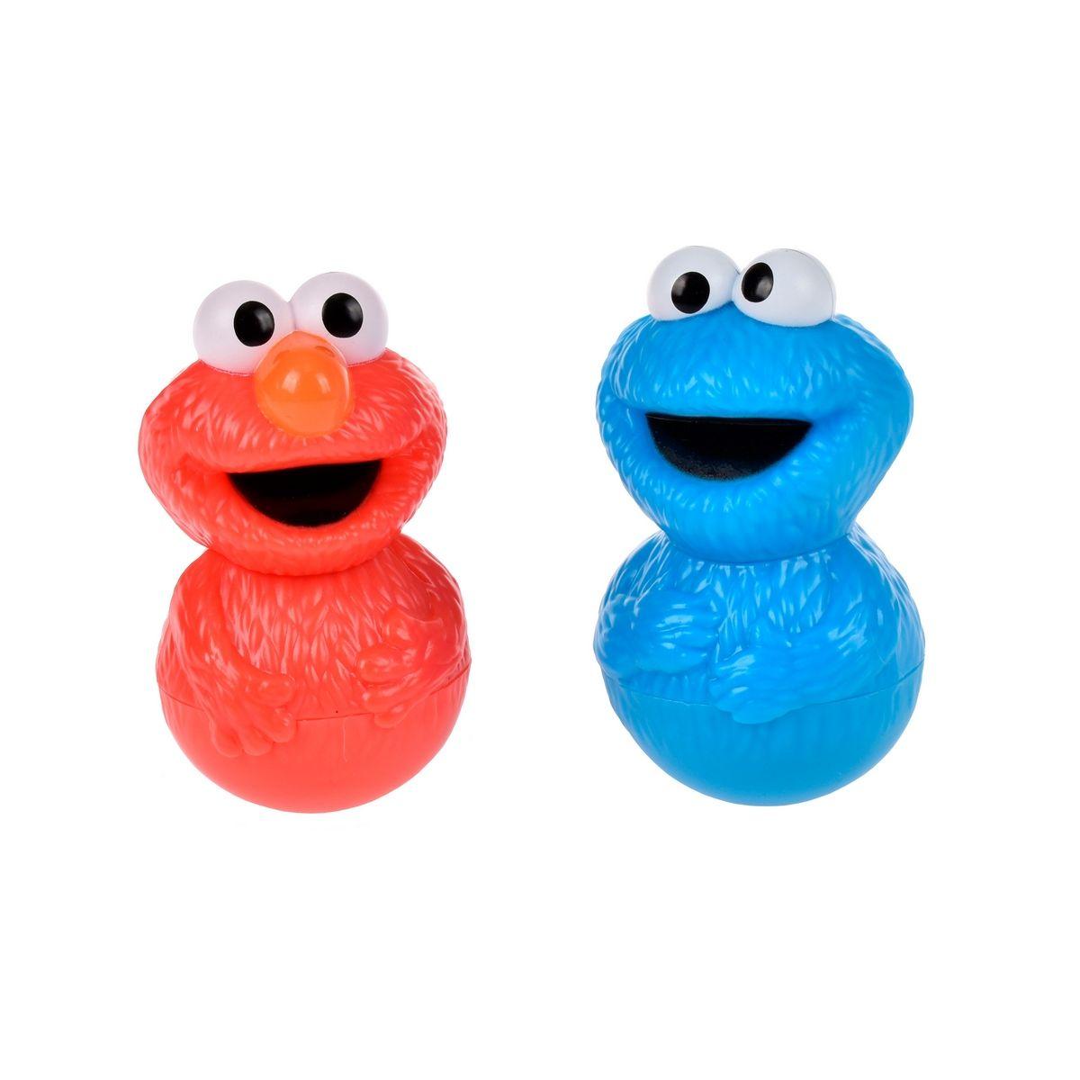PACK 2 FIGURAS 8 CM PLAZA SÉSAMO: ELMO Y COMEGALLETAS-1