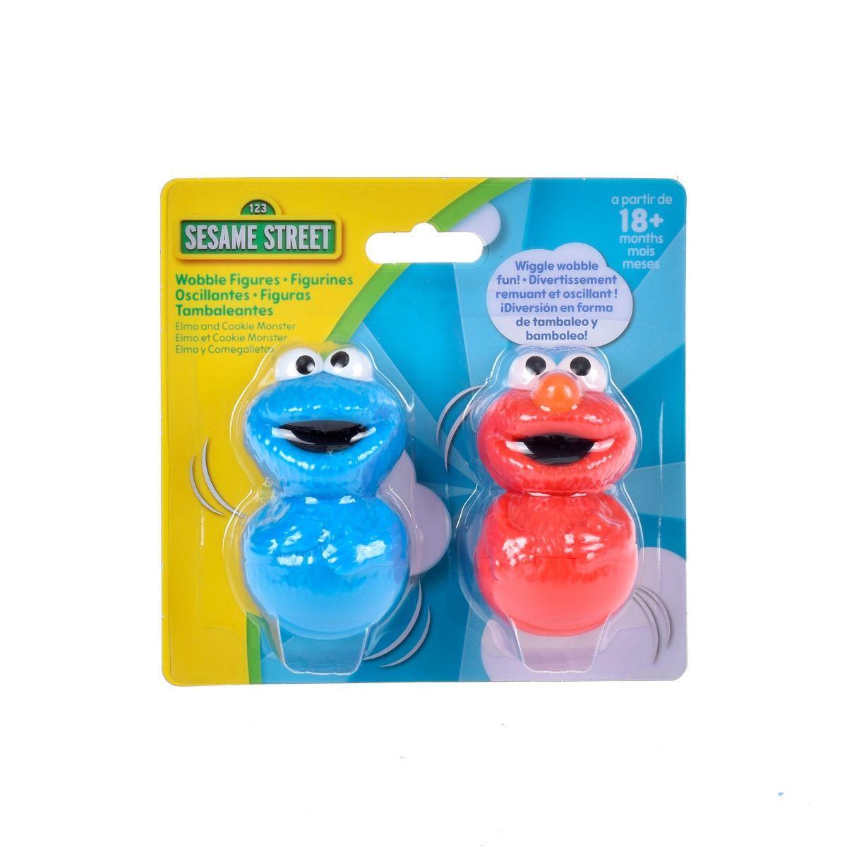 PACK 2 FIGURAS 8 CM PLAZA SÉSAMO: ELMO Y COMEGALLETAS-2