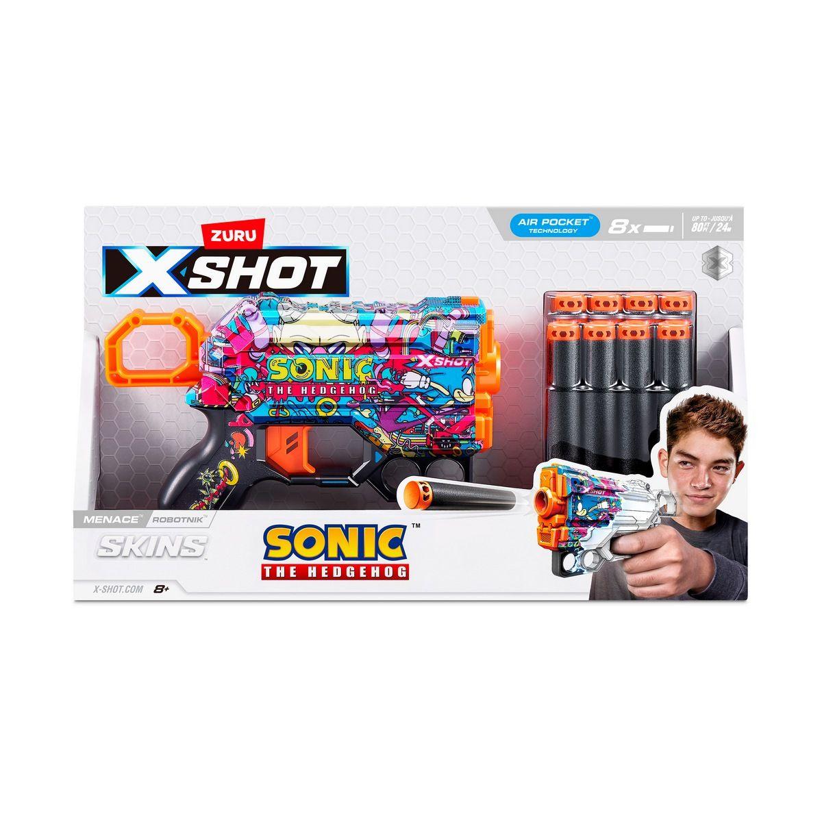 LANZA DARDOS SKIN MENACE SONIC CON 8 DARDOS X-SHOT - ROBOTNIK-2