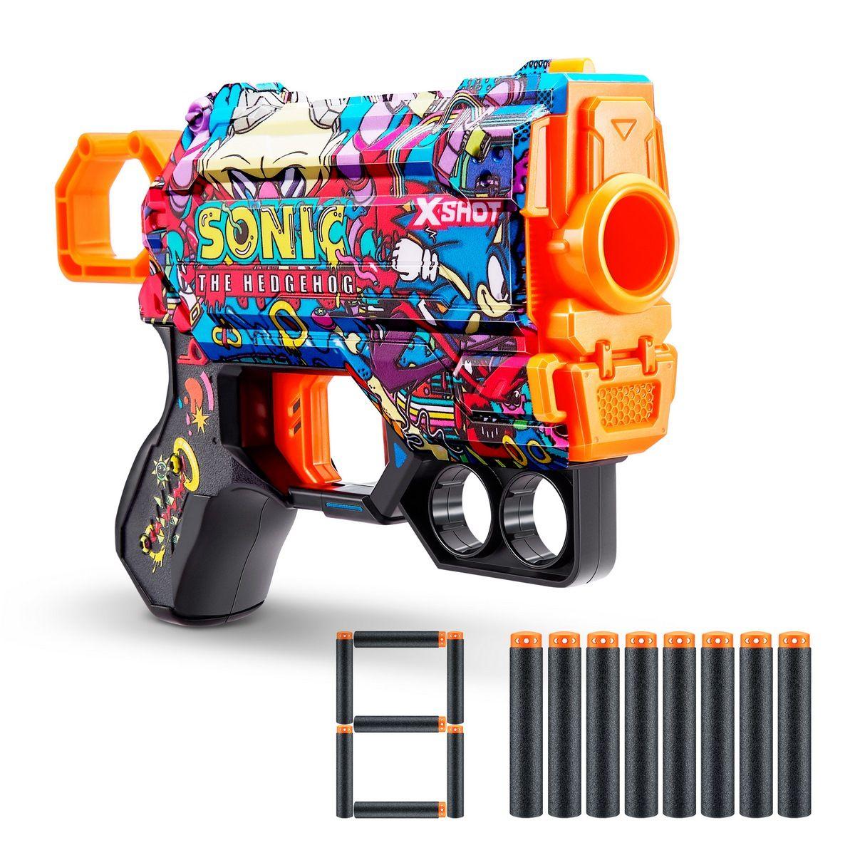 LANZA DARDOS SKIN MENACE SONIC CON 8 DARDOS X-SHOT - ROBOTNIK-4