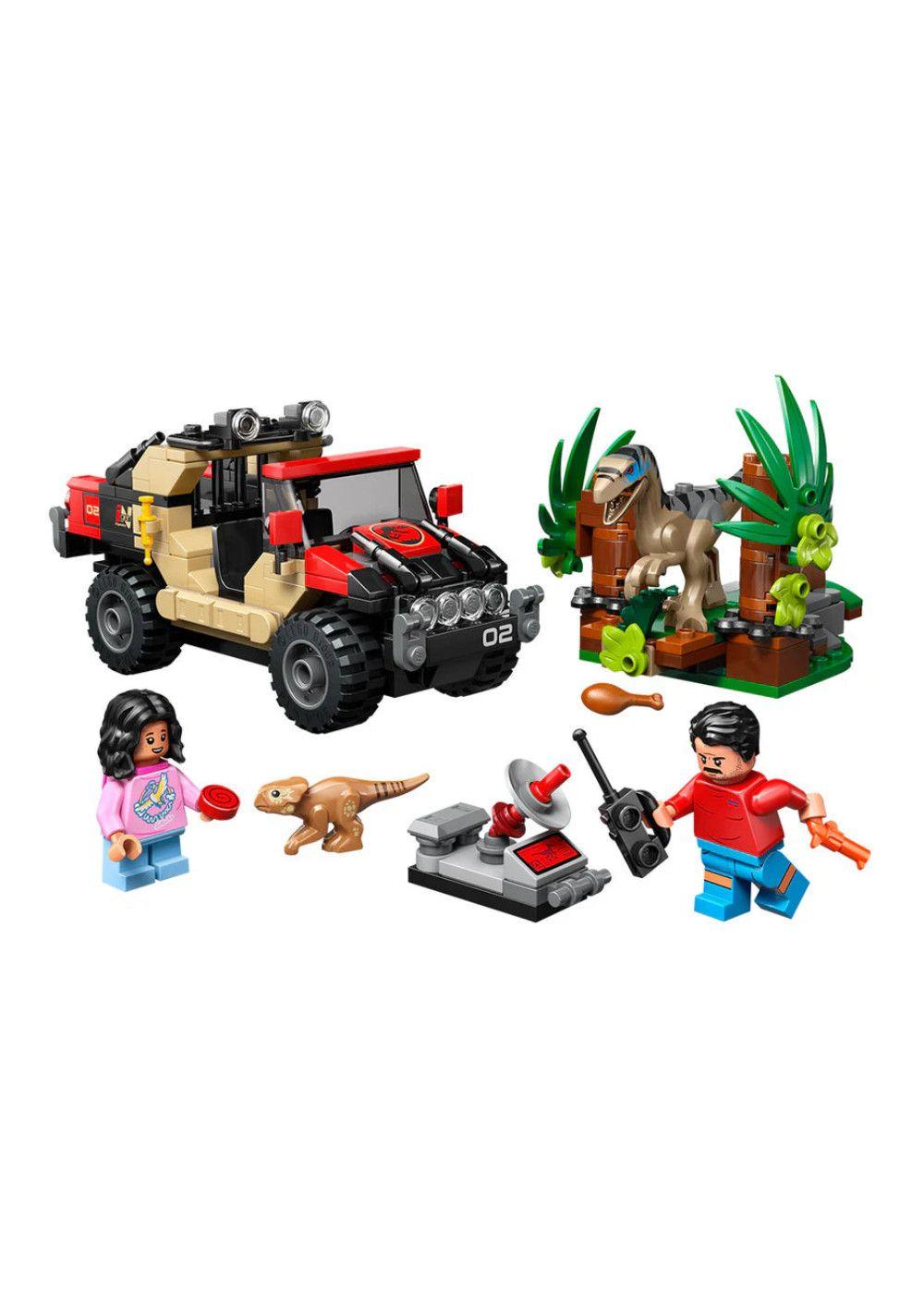 ESCAPE EN AUTO TODOTERRENO Y RAPTOR AL ACECHO LEGO JURASSIC WORLD-2