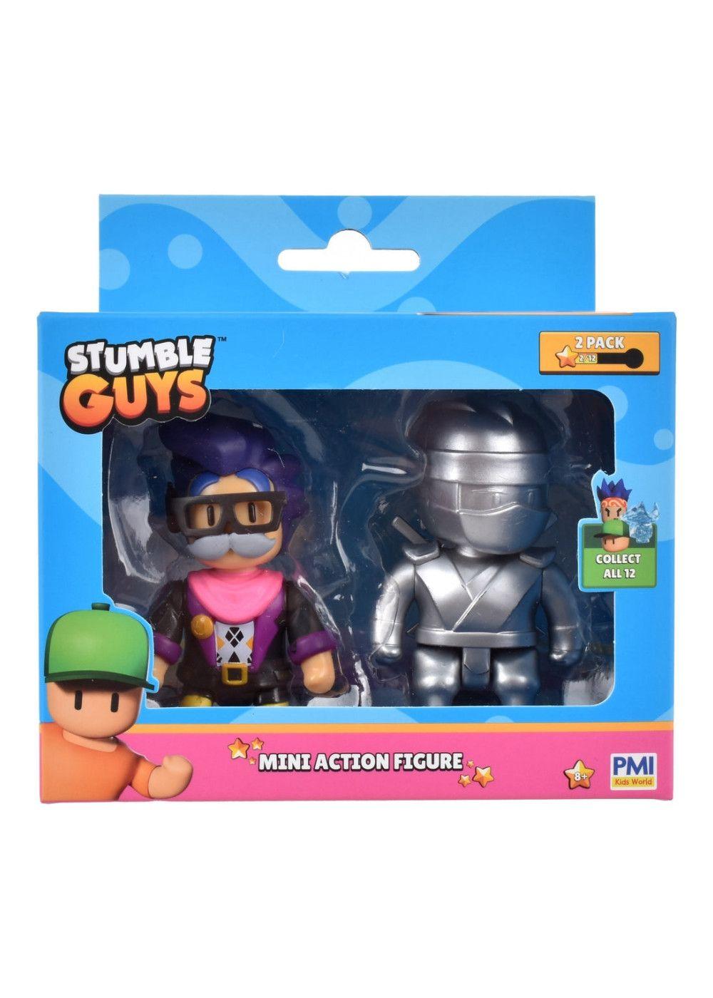PACK 2 FIGURAS 8 CMS  ARTICULADAS  STUMBLE GUYS - THE ARCHITECT AND METAL NINJA-2