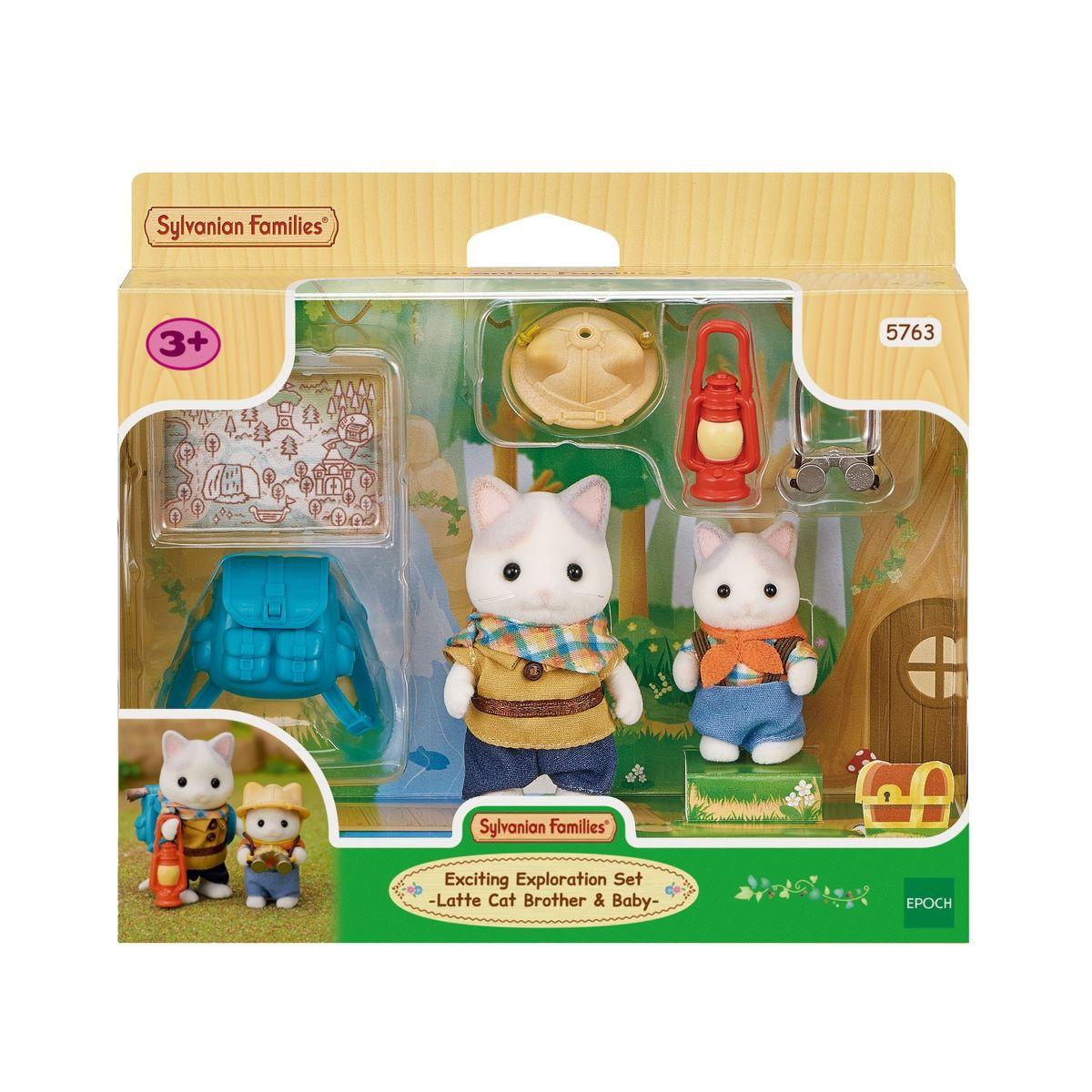 SET EXPLORADORES BEBE GATO LATTE/HERMANO SYLVANIAN FAMILIES-2