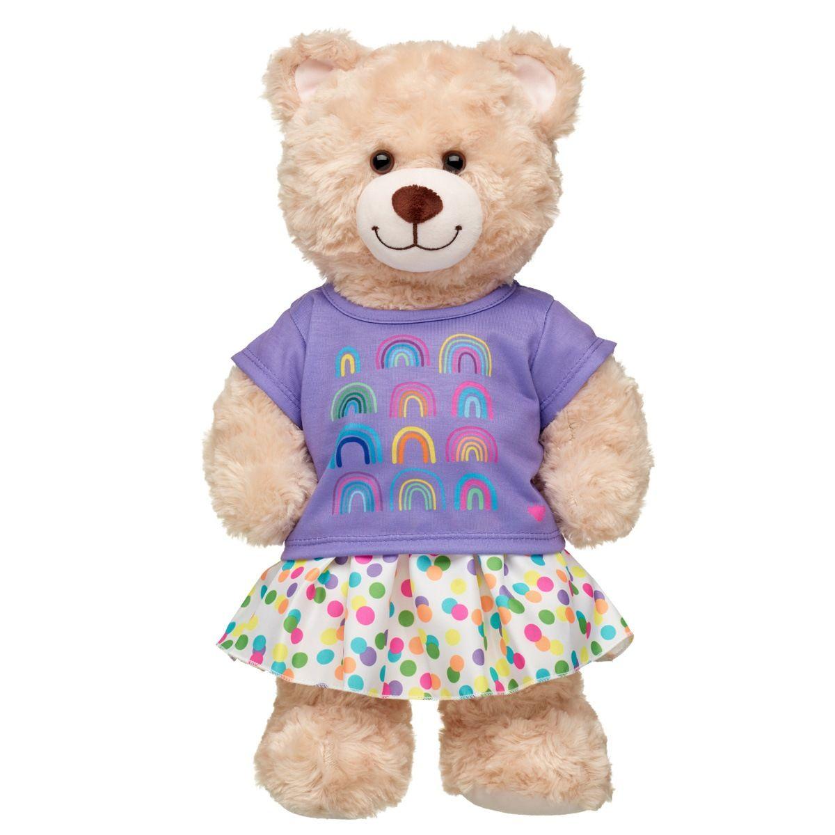 SET FALDA BLANCA Y POLERA ARCOIRIS MORADA BUILD-A-BEAR-5