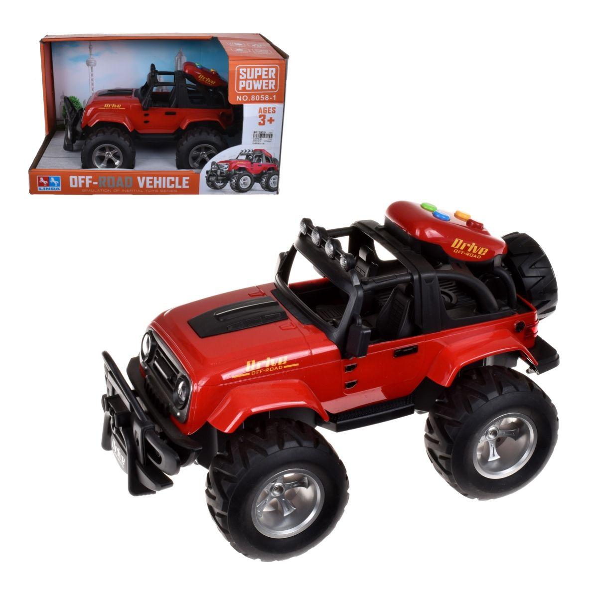 Jeep 27 Cms Con Ruedas Patonas Blandas Con Sonido Y Luces-0