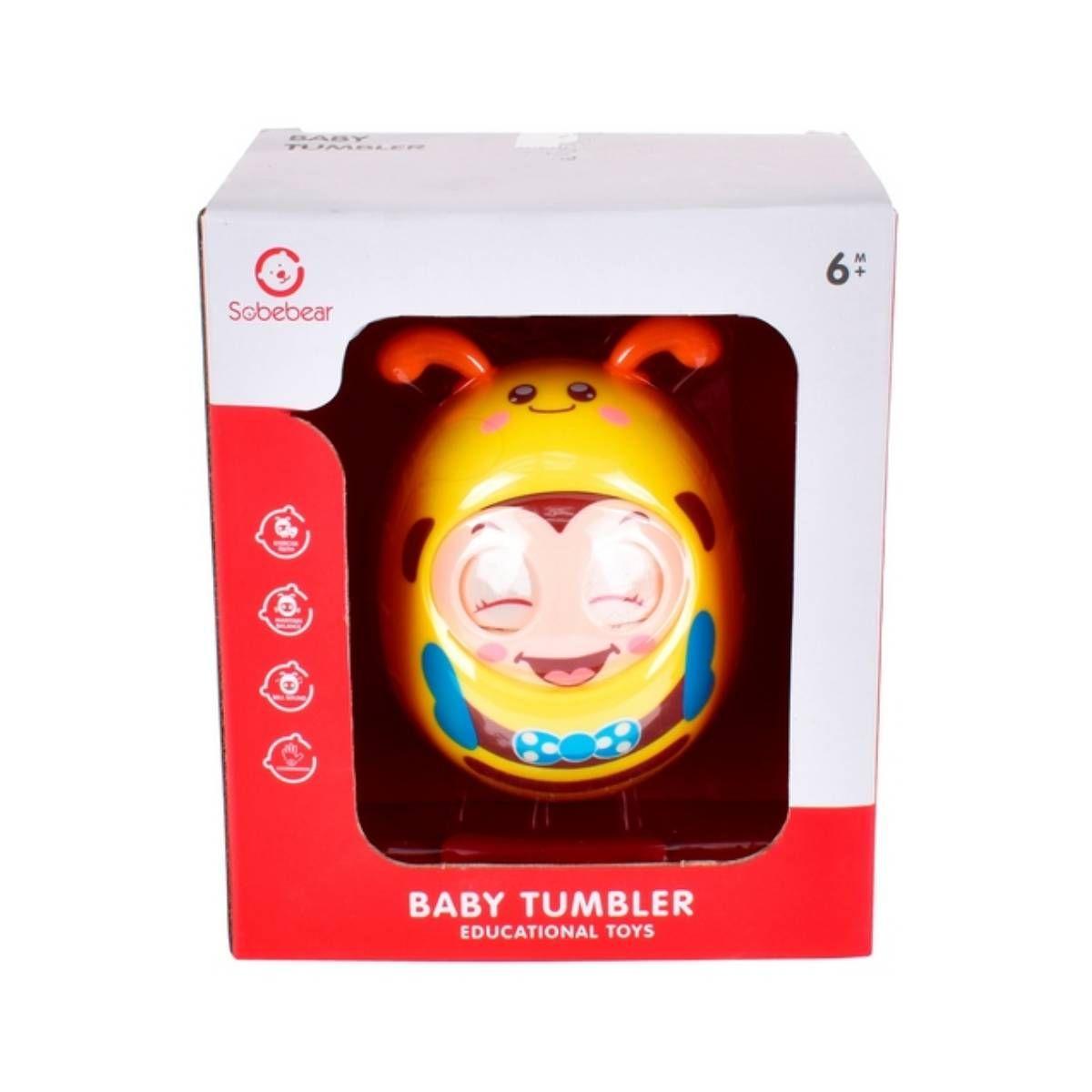 Sonajero abeja para bebé colorido y ergonómico Amarillo-1