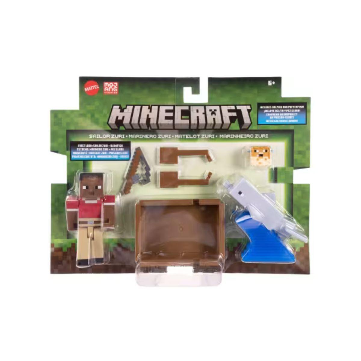 MINECRAFT FIGURA DE 8CM CON CRAFTING 2-PACK - MARINERO ZURI-2