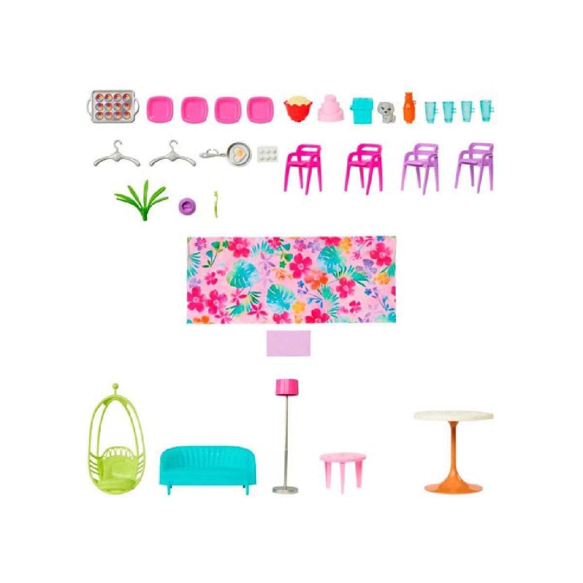 Casa de muñecas Barbie Casa Malibu 30 piezas-1