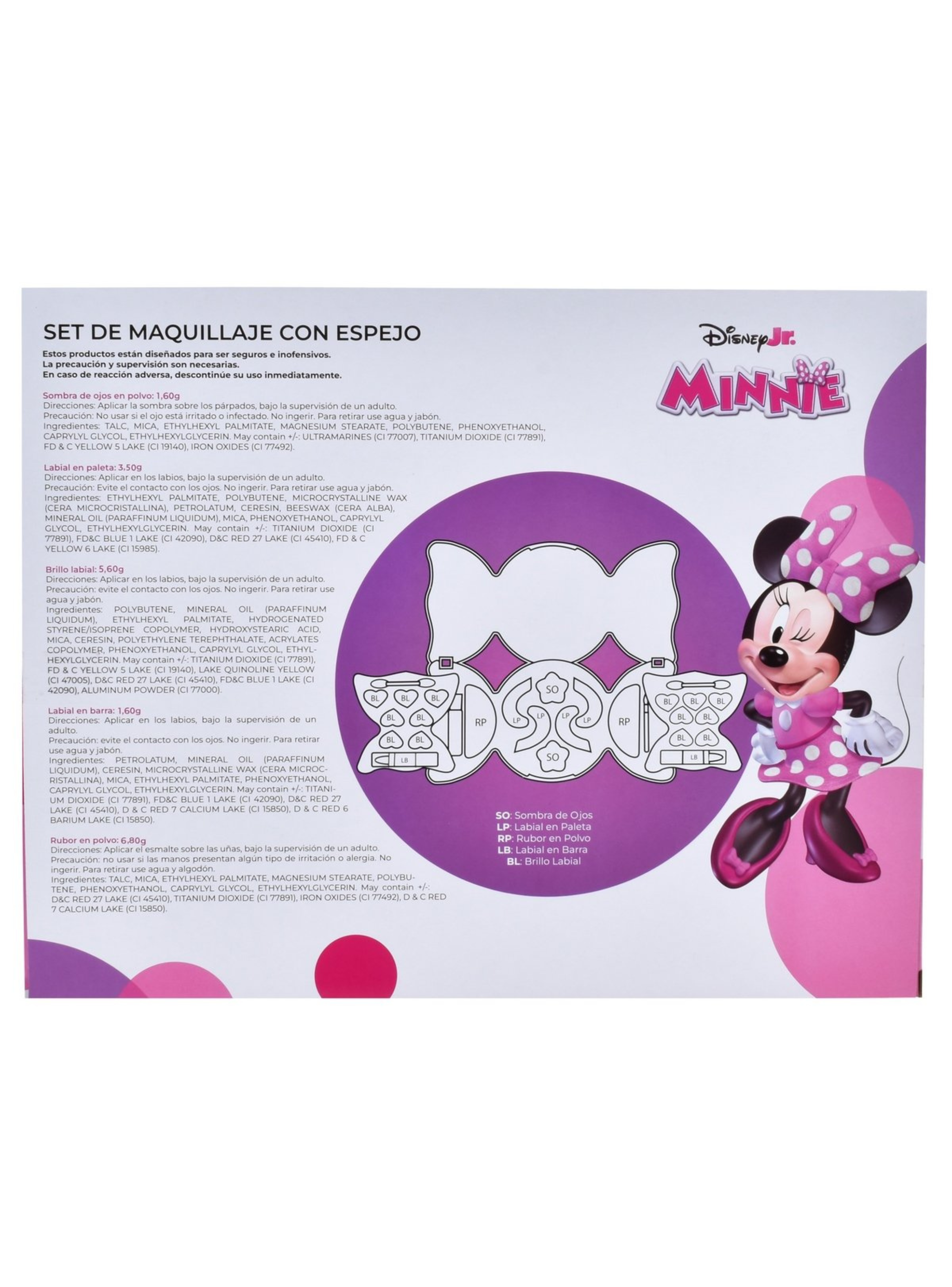 Set cosméticos Minnie Mouse brillo labial y sombras-3