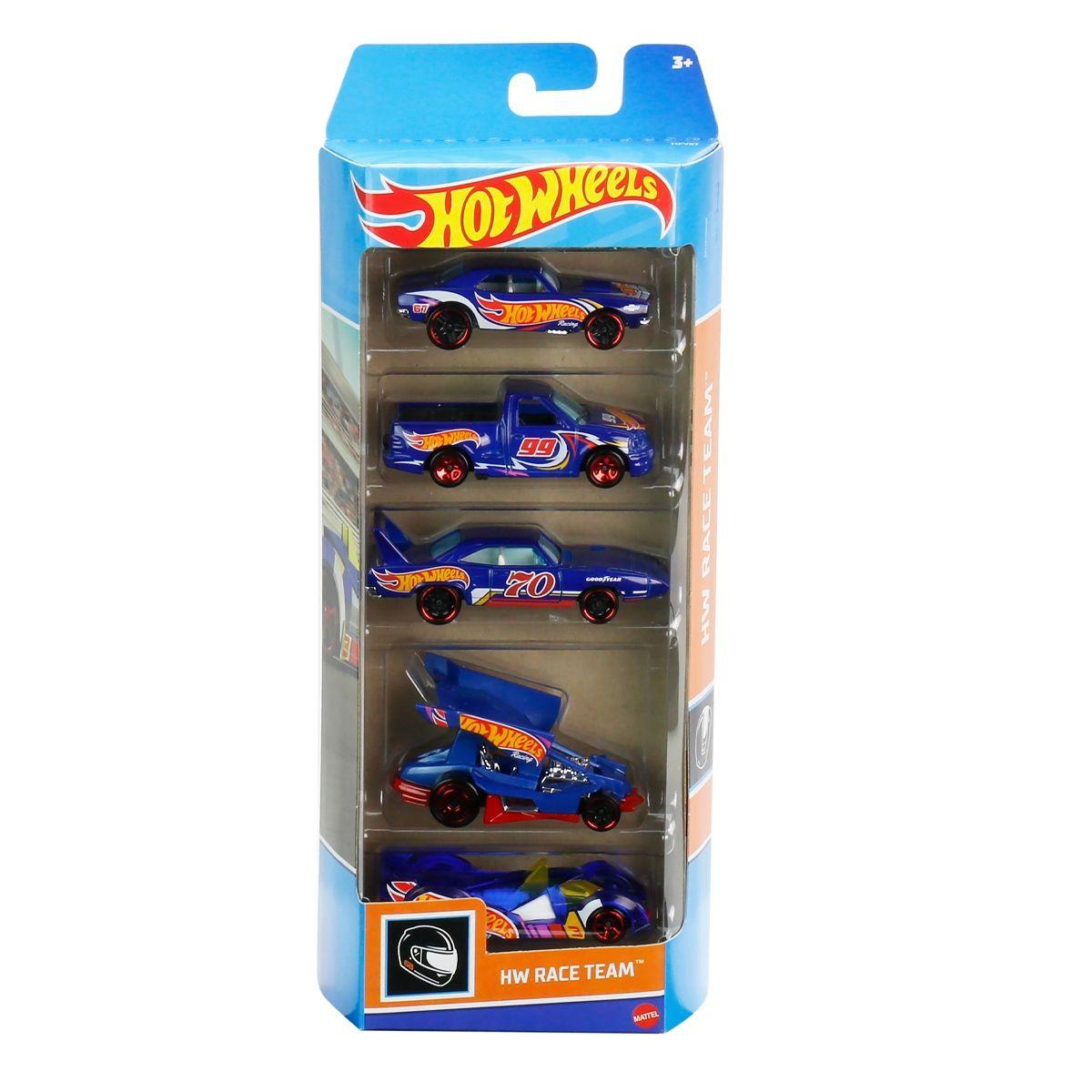Pack 5 Autos Basicos Hotwheels - Hw Race Team-0