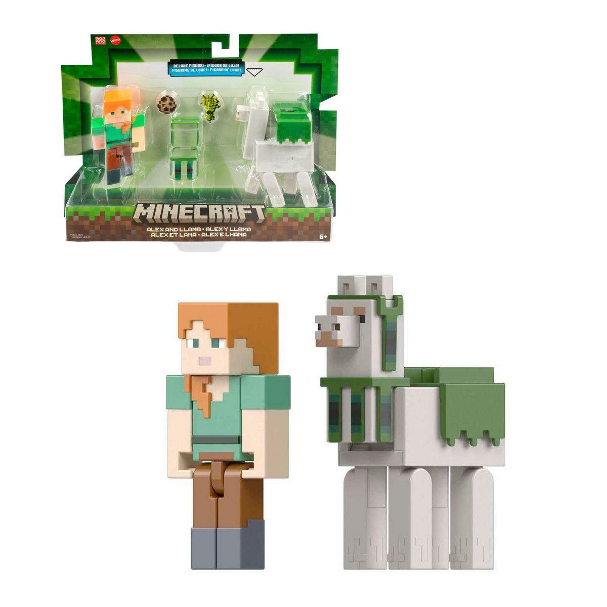 MINECRAFT FIGURA DE 8CM CRAFTING 2-PACK - ALEX Y LLAMA-0