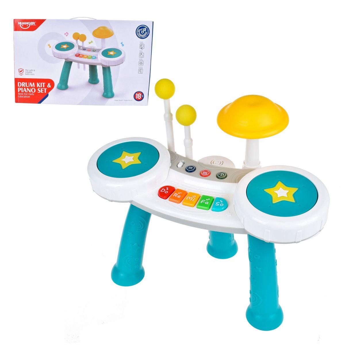 BATERIA Y PIANO ELECTRONICO CON PATAS-0