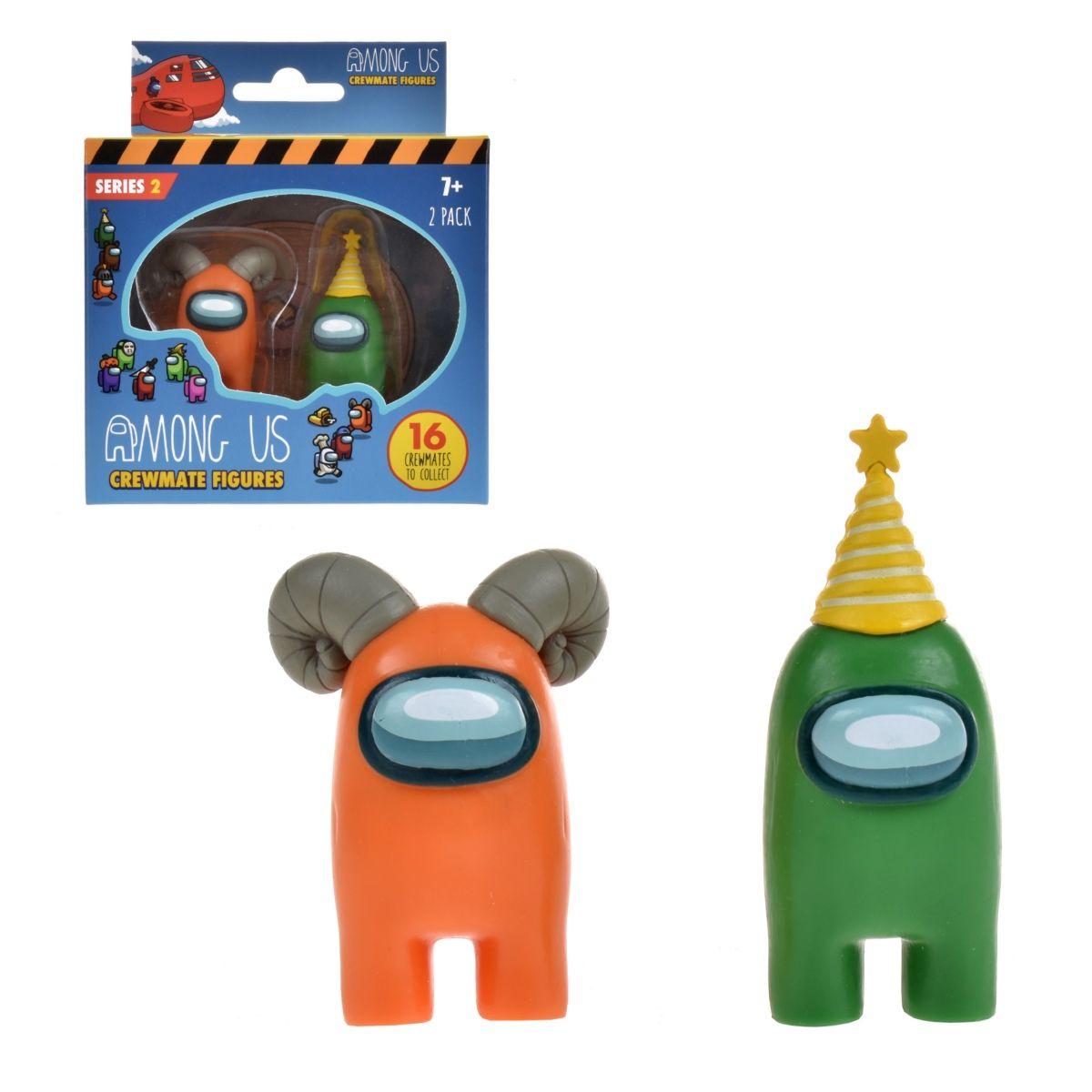 PACK 2 FIGURAS DE 5 CMS AMONG US - NARANJO CON CUERNOS-0